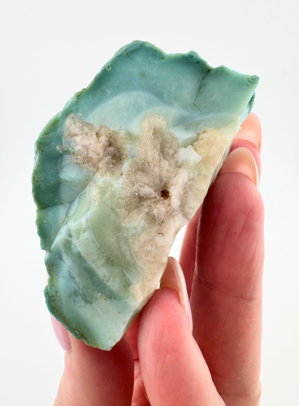 Raw Green Cherry Blossom Agate