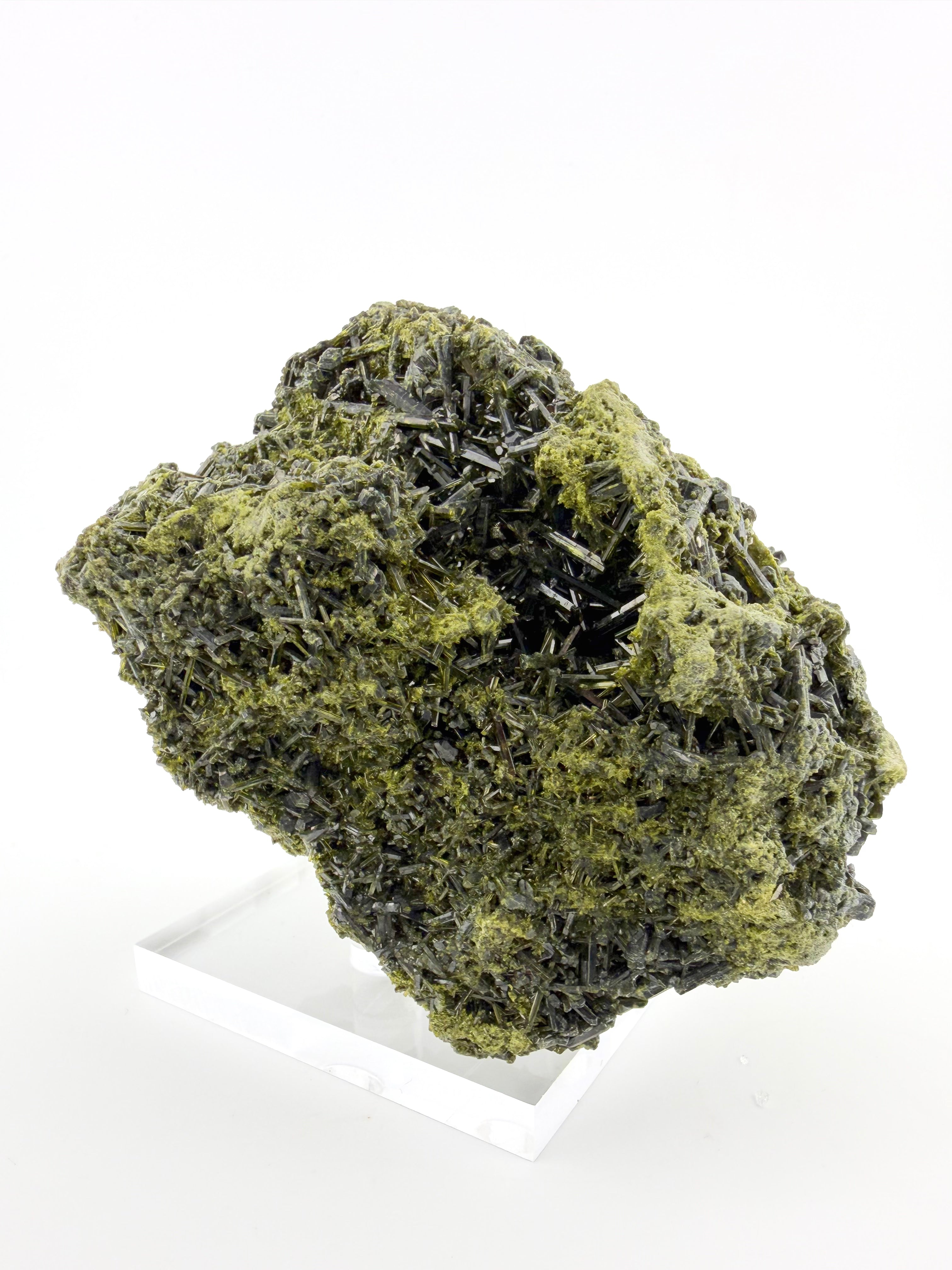 Green Tourmaline with Epidote