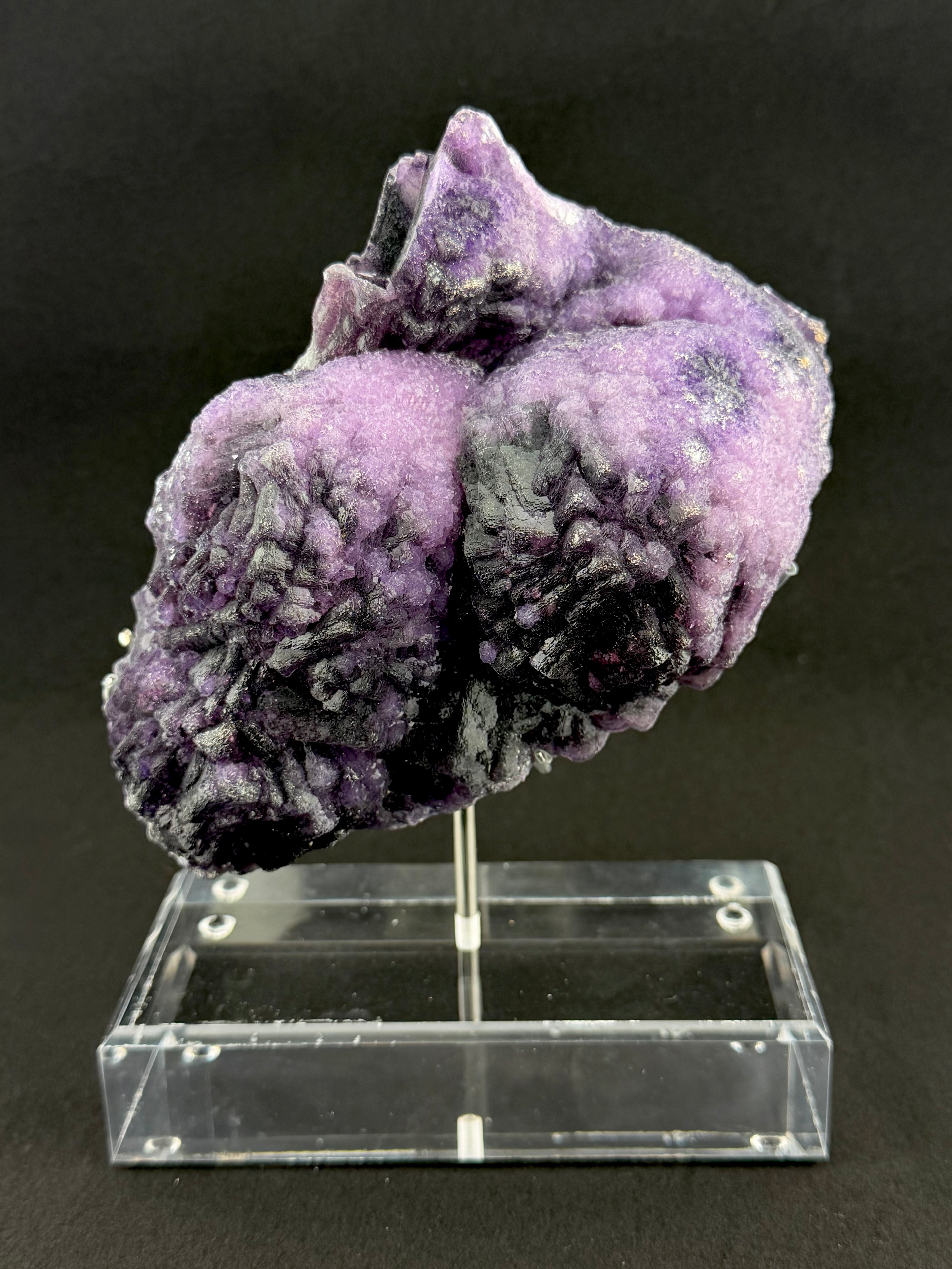 Purple Fluorite Specimen on Custom Stand – Henan, China