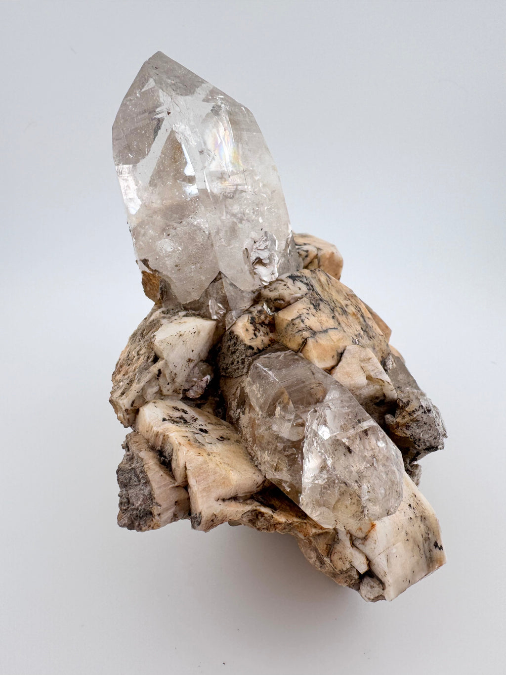 Himalaya Quartz and Golden Mica on Feldspar