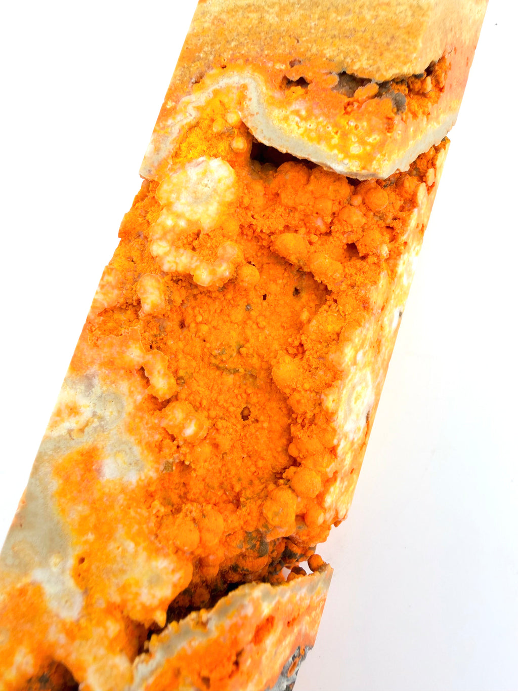 High Saturation Bumblebee Jasper Obelisk with Bubble Druzy