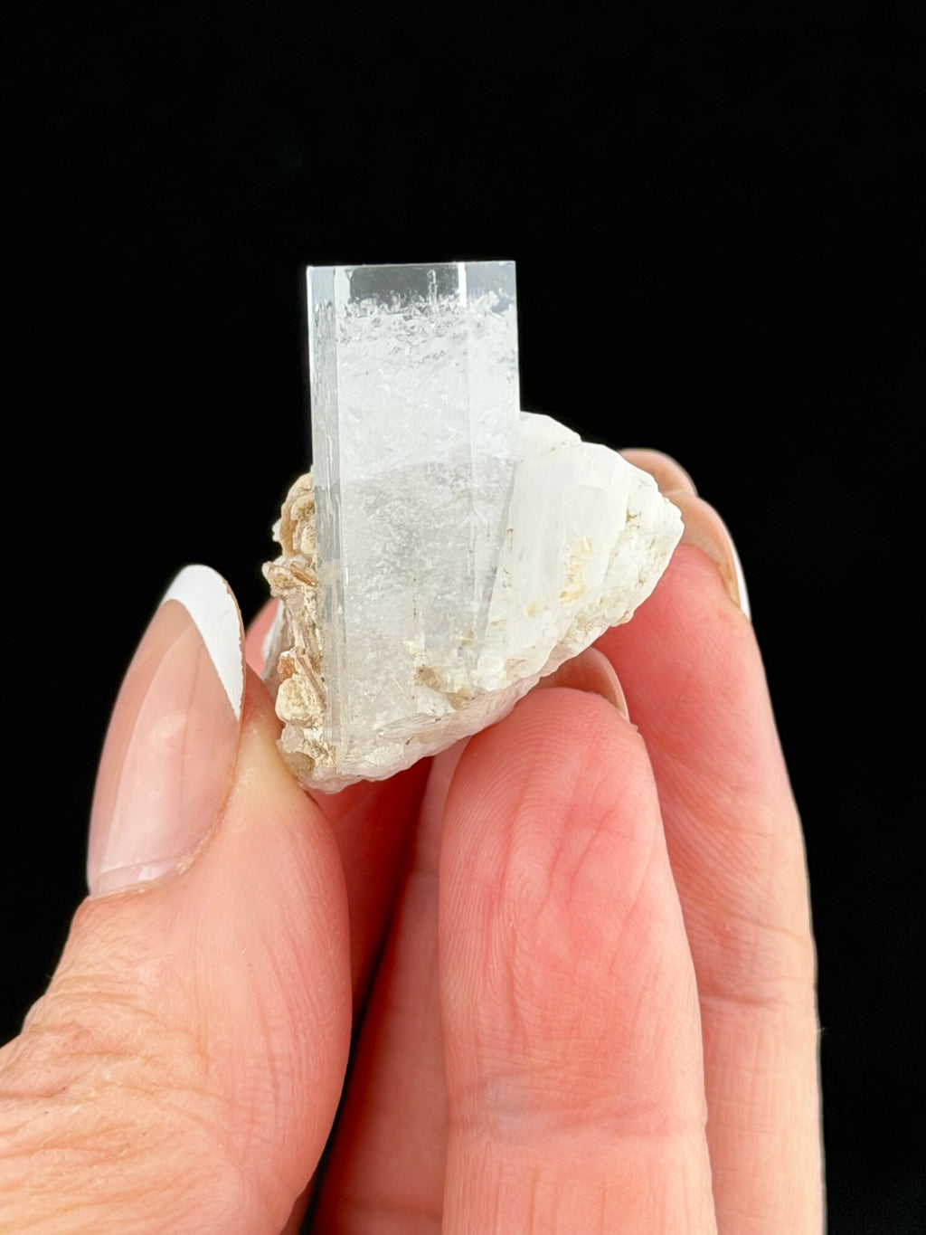Beryl var. Goshenite with Albaite Feldspar & Muscovite, Pakistan