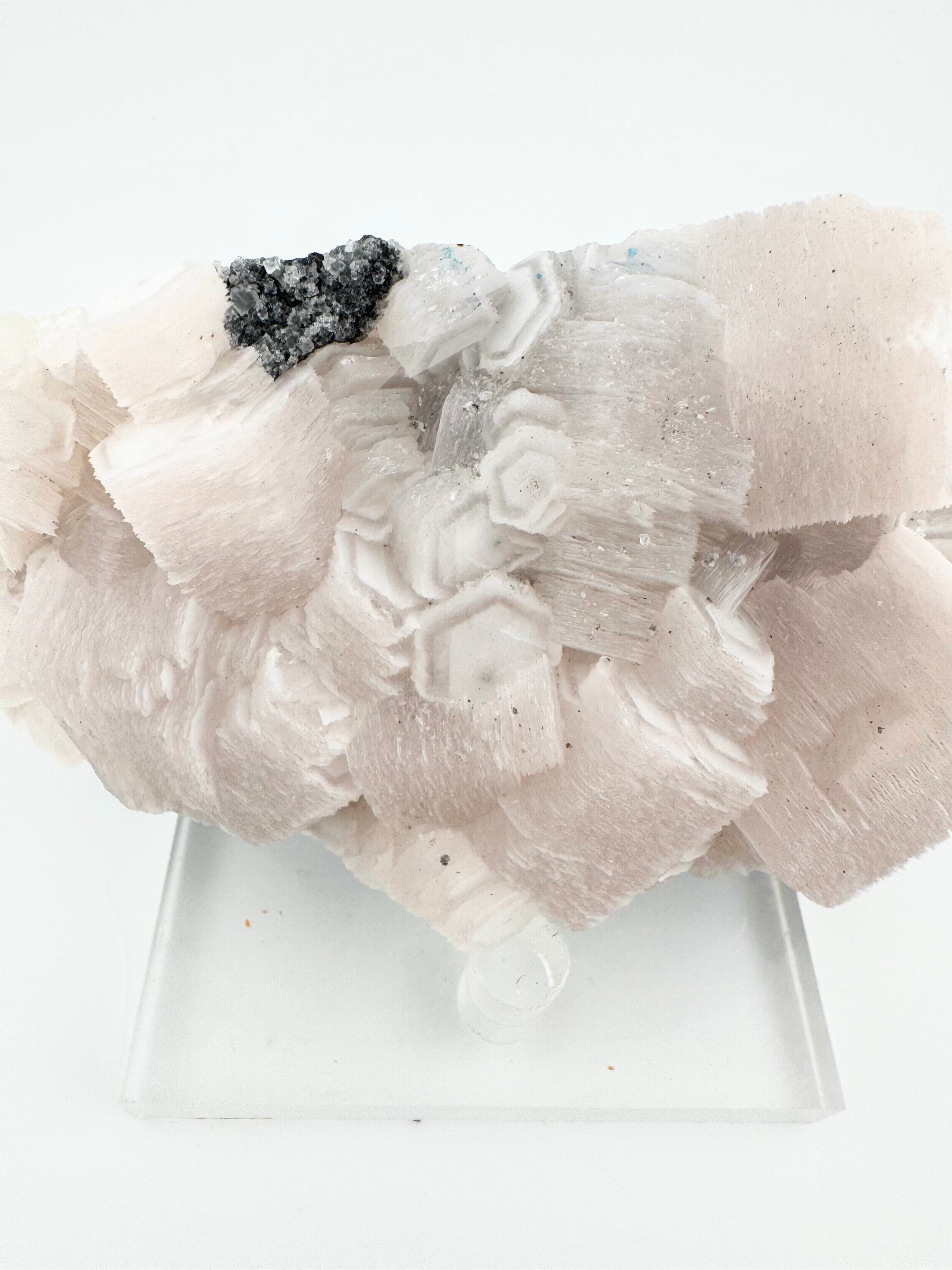 Pink 1000-Layer Coin Calcite Cluster