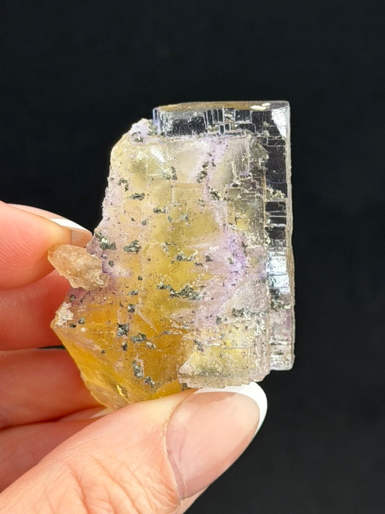 Fluorite with Chalcopyrite and Calcite, Illinois