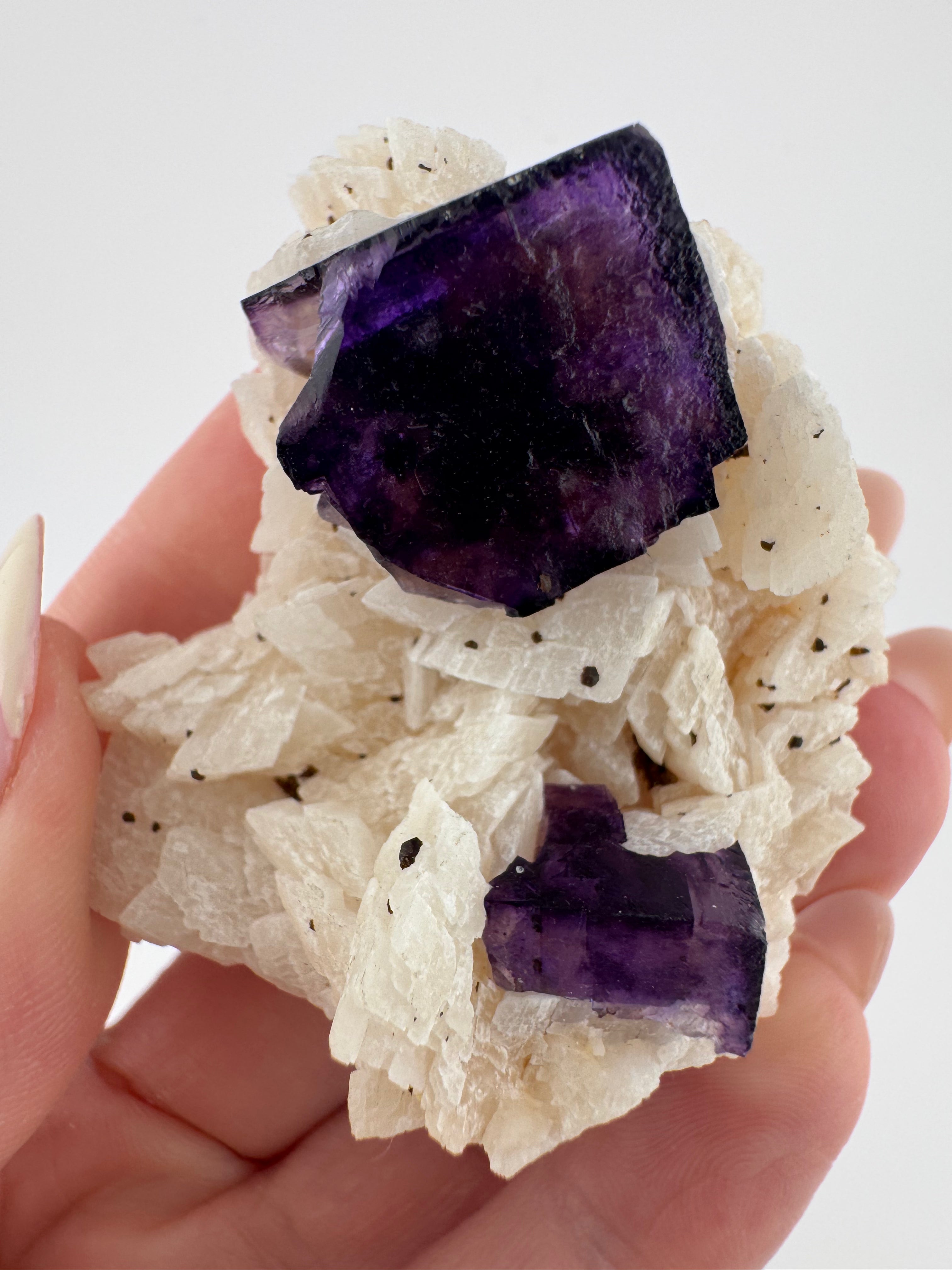 Purple Step Fluorite with Dolomite from Pakistan