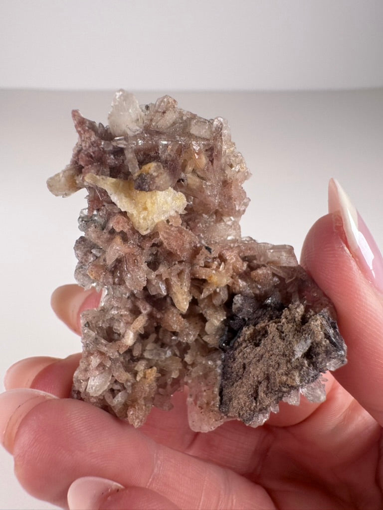 Pink Selenite, Feldspar and Black Tourmaline
