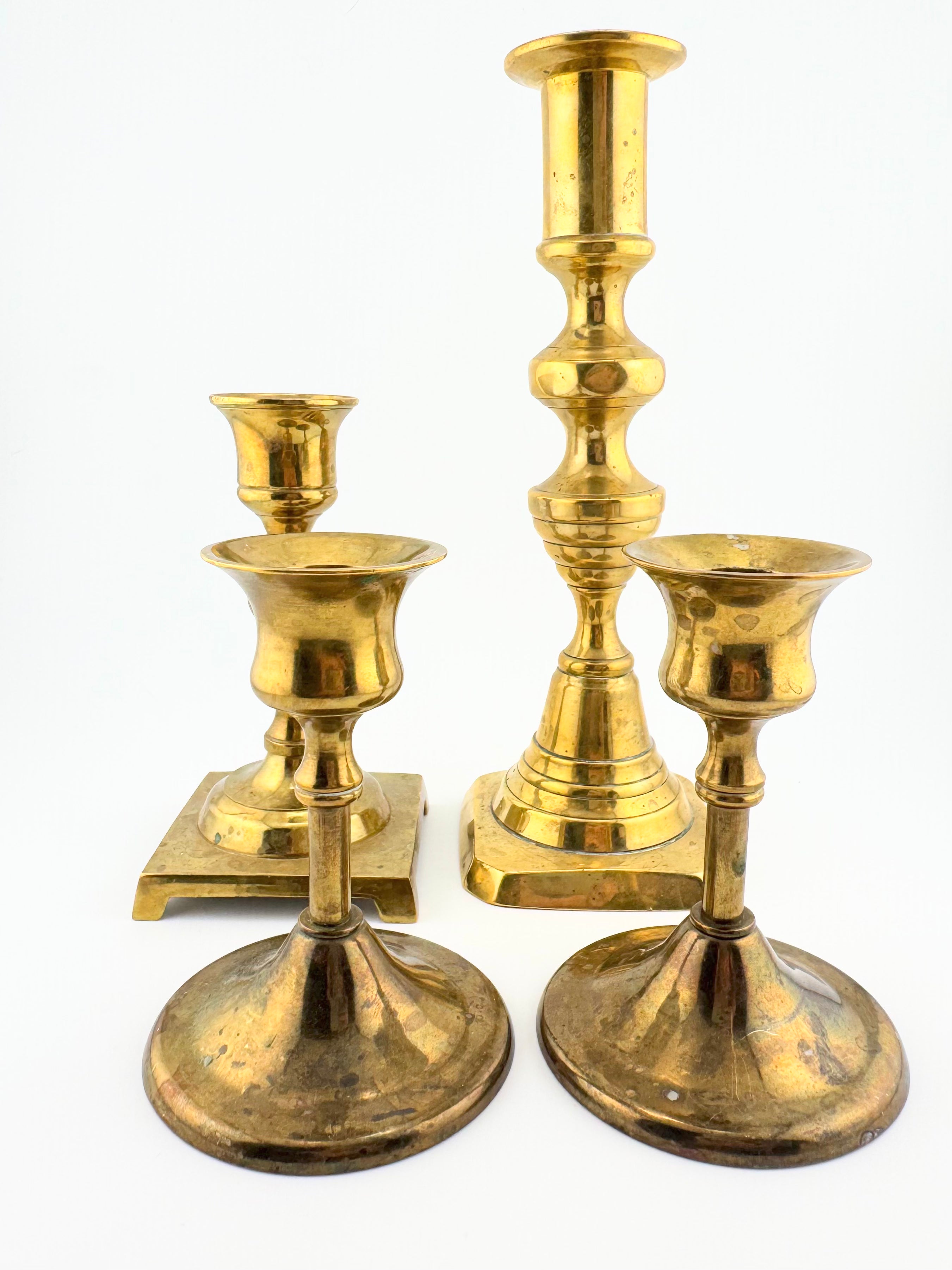 Vintage Victorian Brass Candlestick Holders