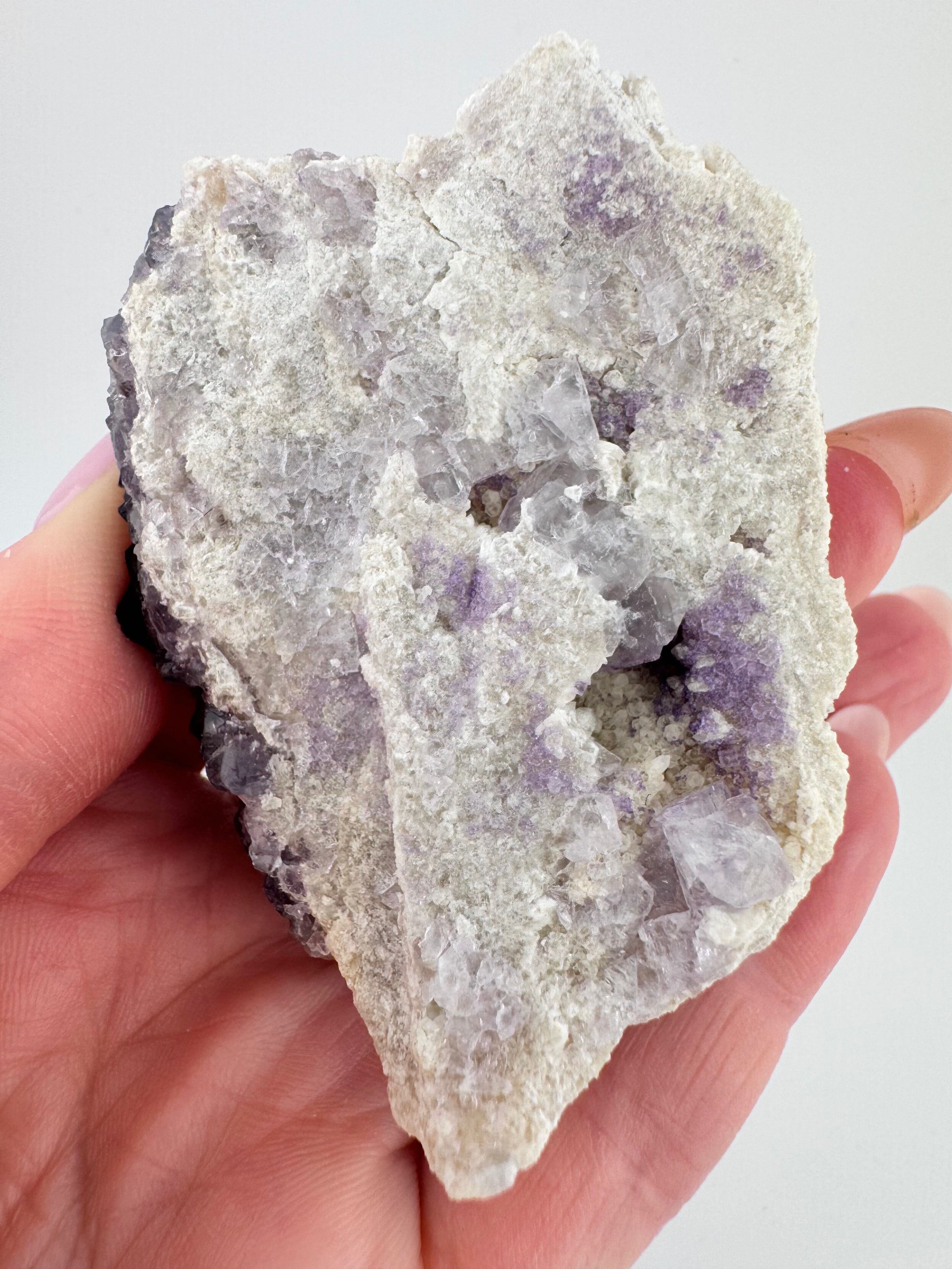 Purple QR Fluorite with Barite | Qinglong Mine, Guizhou, China