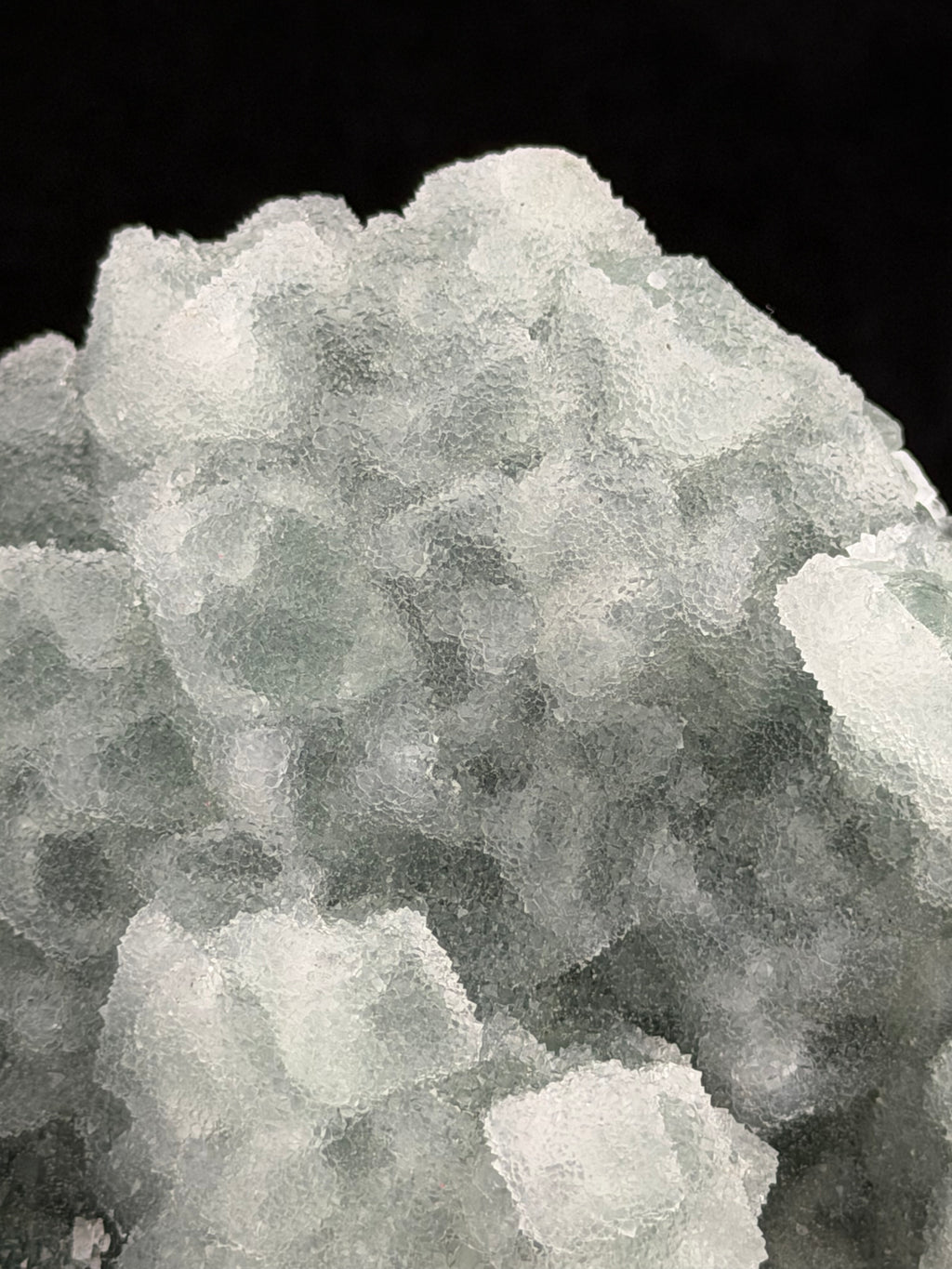 Blue "Sugar" fluorite with druzy quartz, Fujian, China