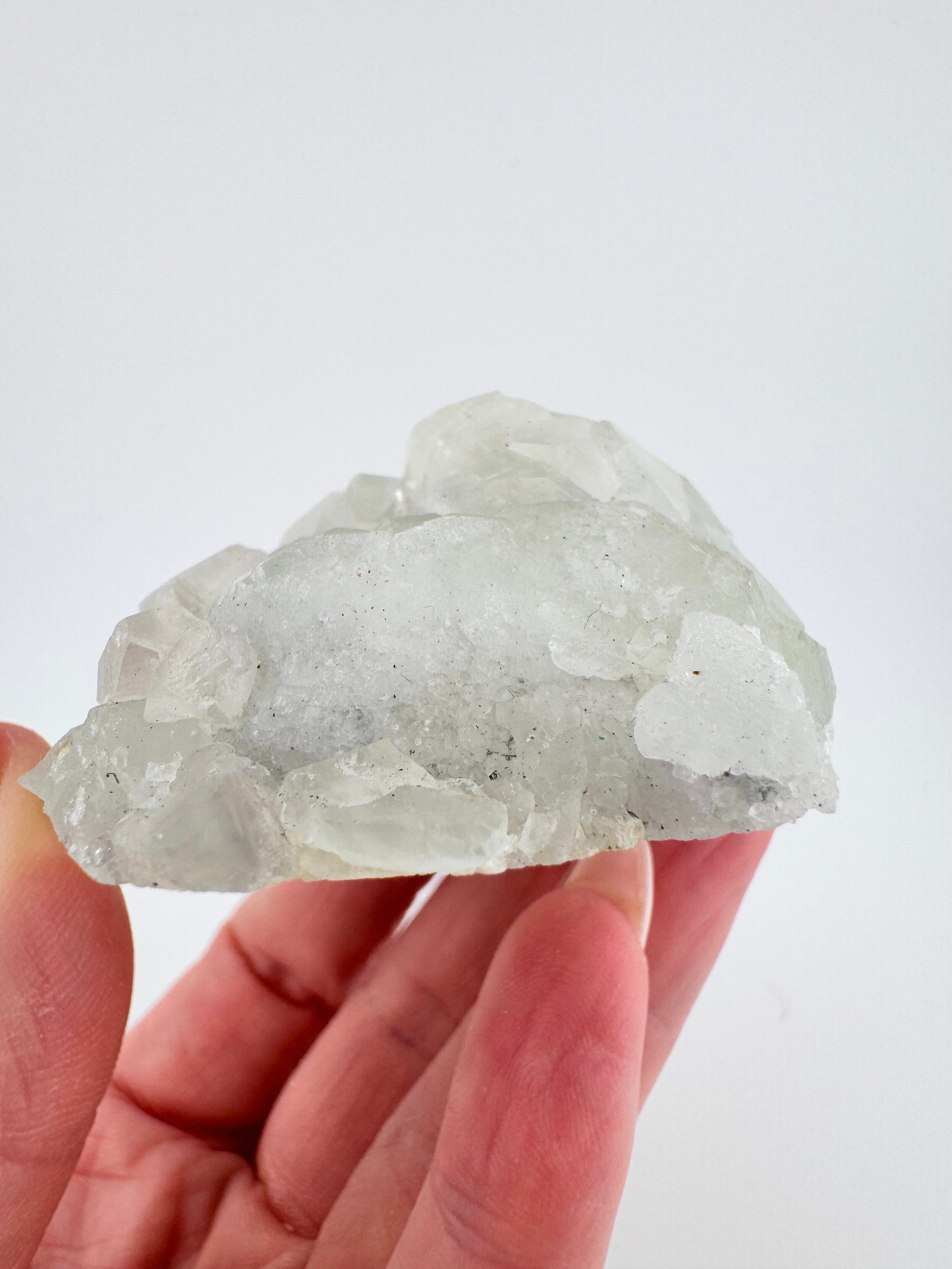 Green Fluorite with Benz Calcite from Fujian