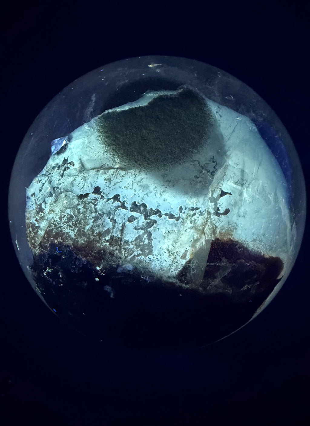 Petroleum Included Garden Quartz Sphere, Brazil