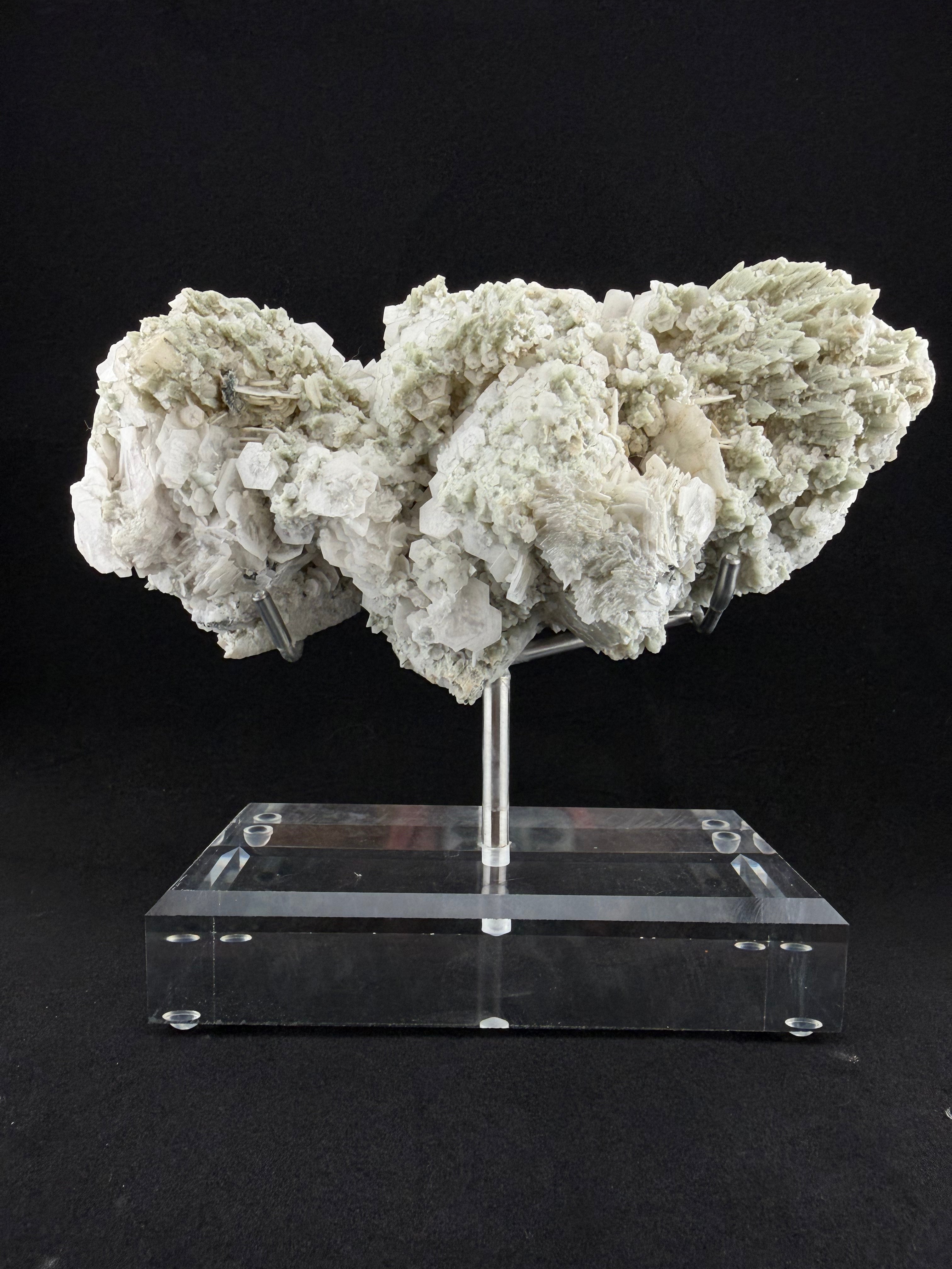 Green Feather and White Petal Calcite, Inner Mongolia
