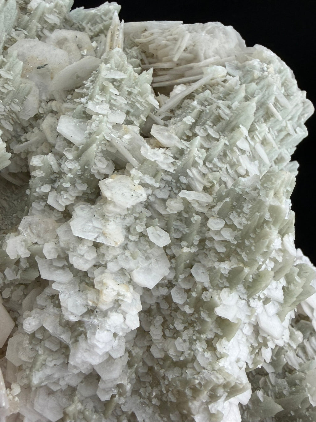 Green Feather and White Petal Calcite, Inner Mongolia