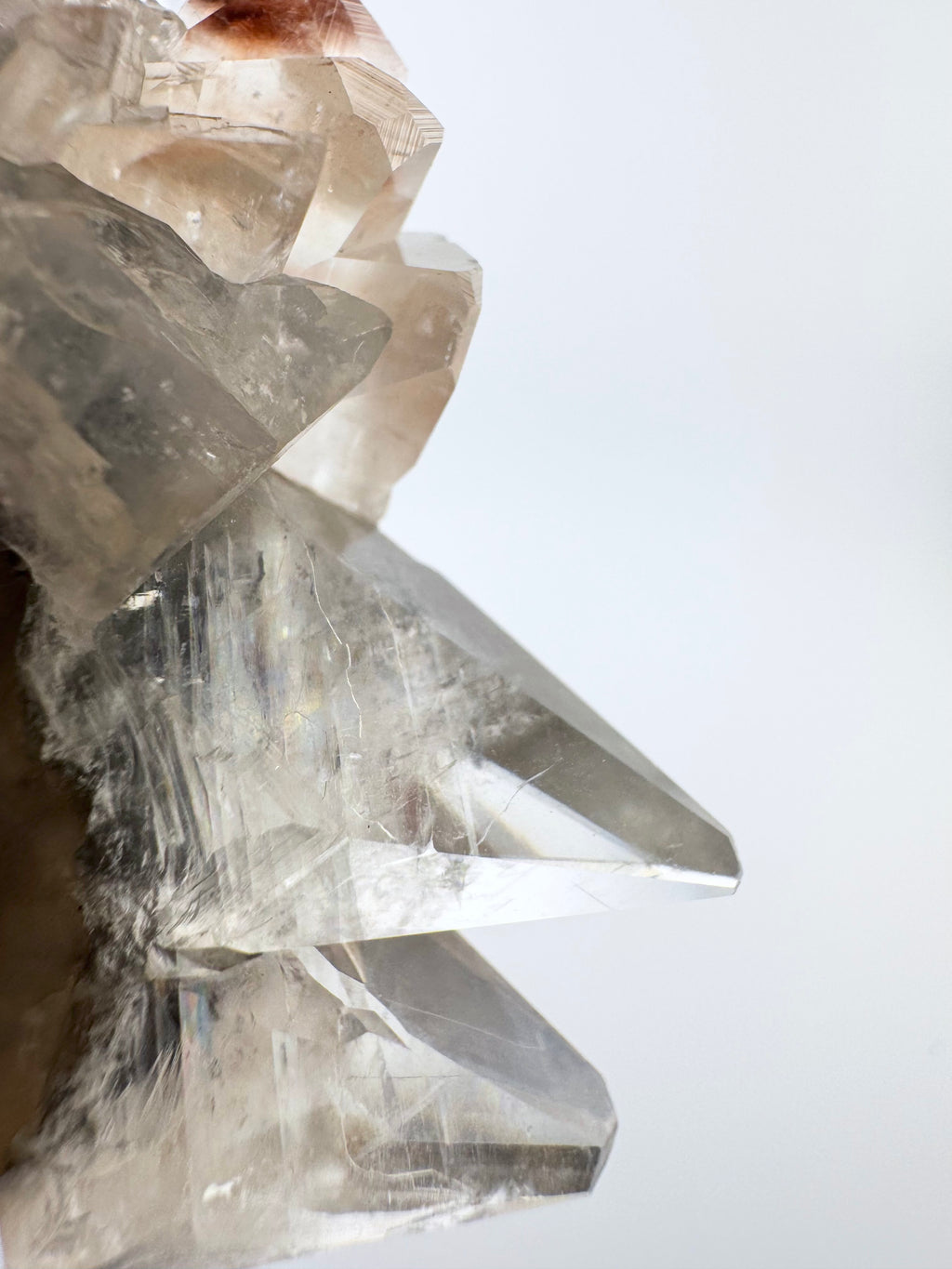Clear Dogtooth Calcite with Rainbow Inclusions