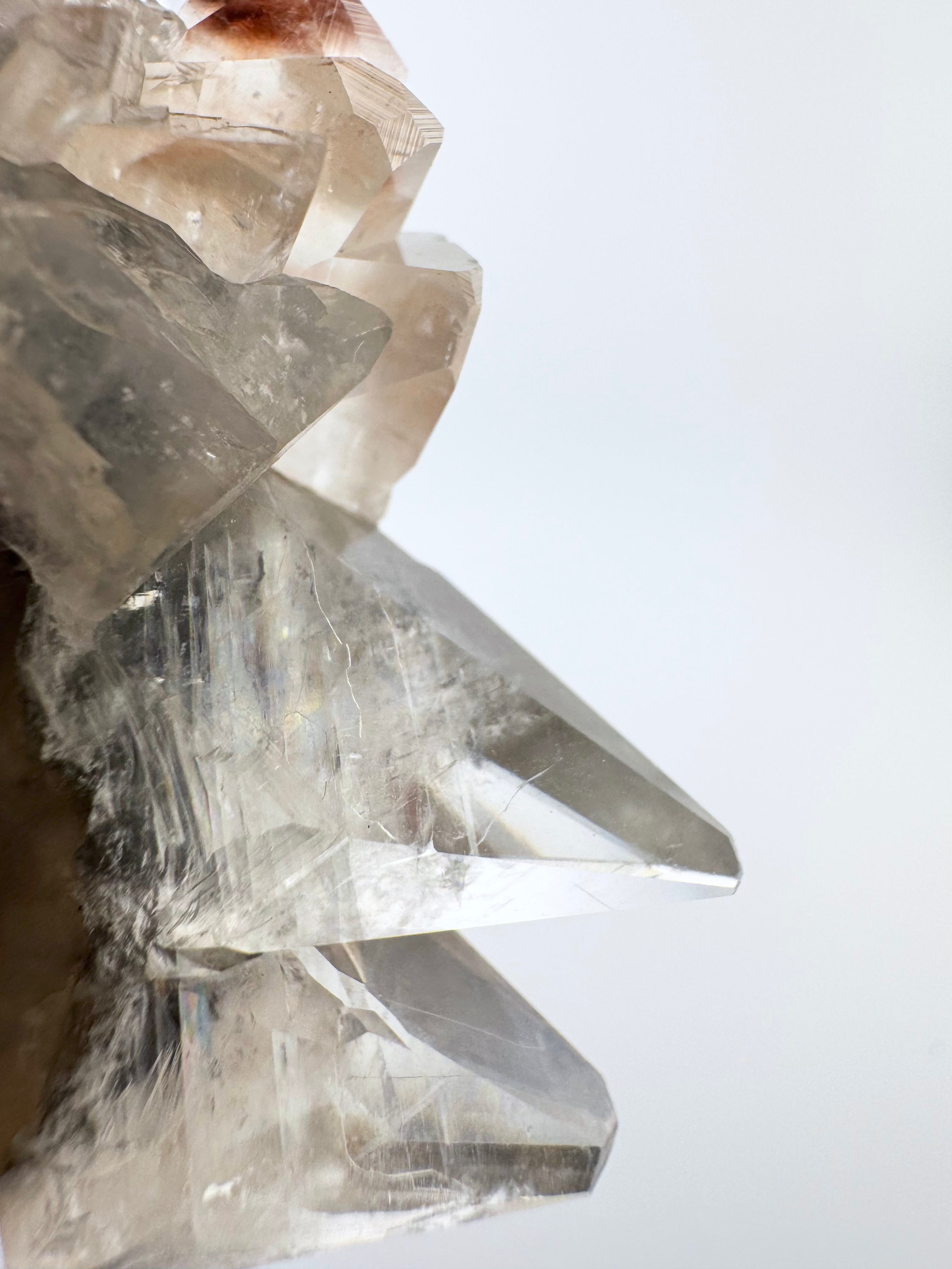 Clear Dogtooth Calcite with Rainbow Inclusions