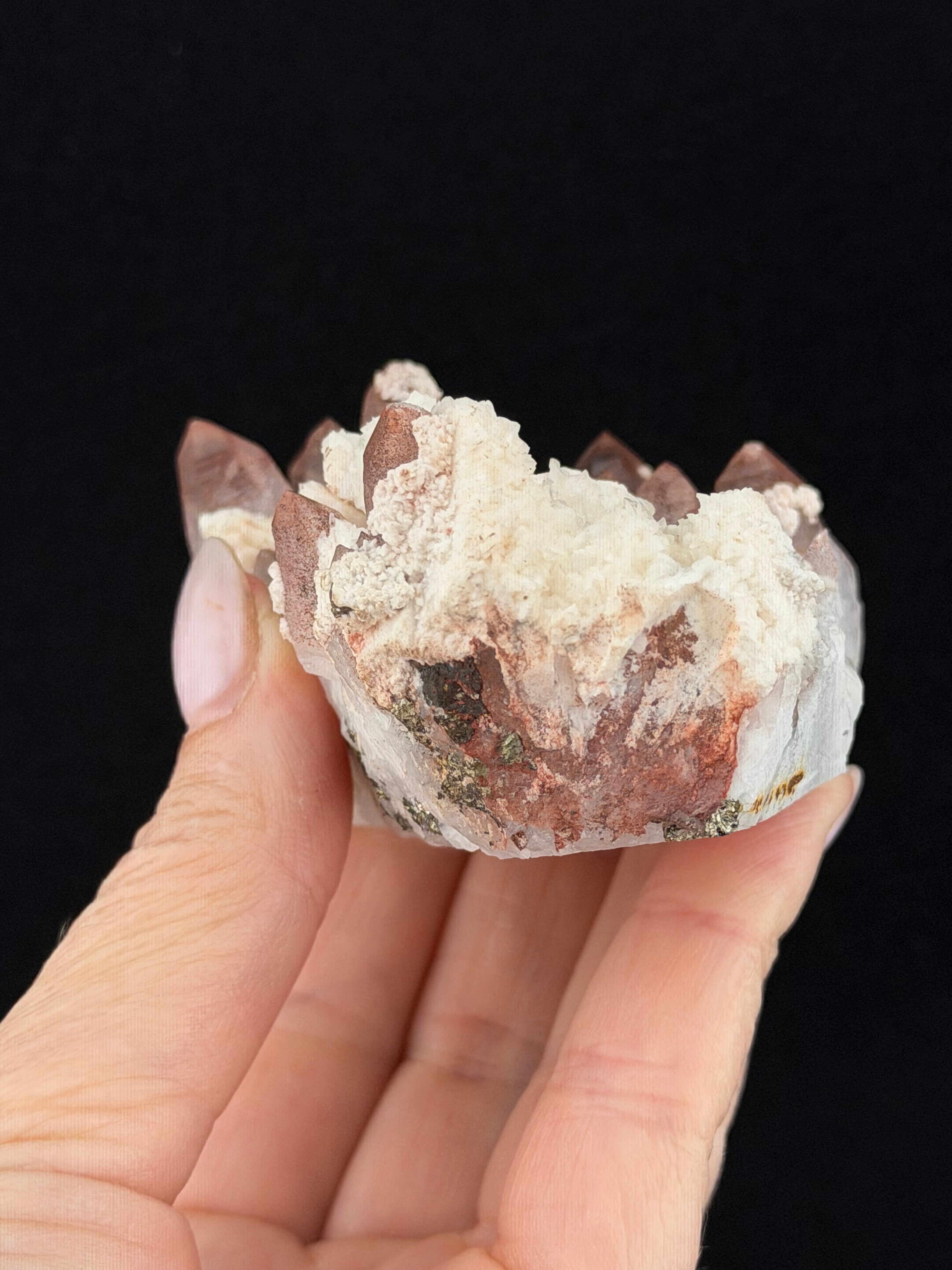 Strawberry Quartz with Dolomite & Pyrite – Jiangxi, China
