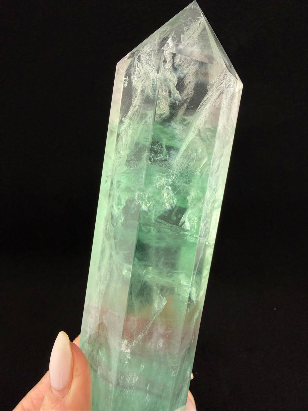Green and Lavendar Fluorite obelisk