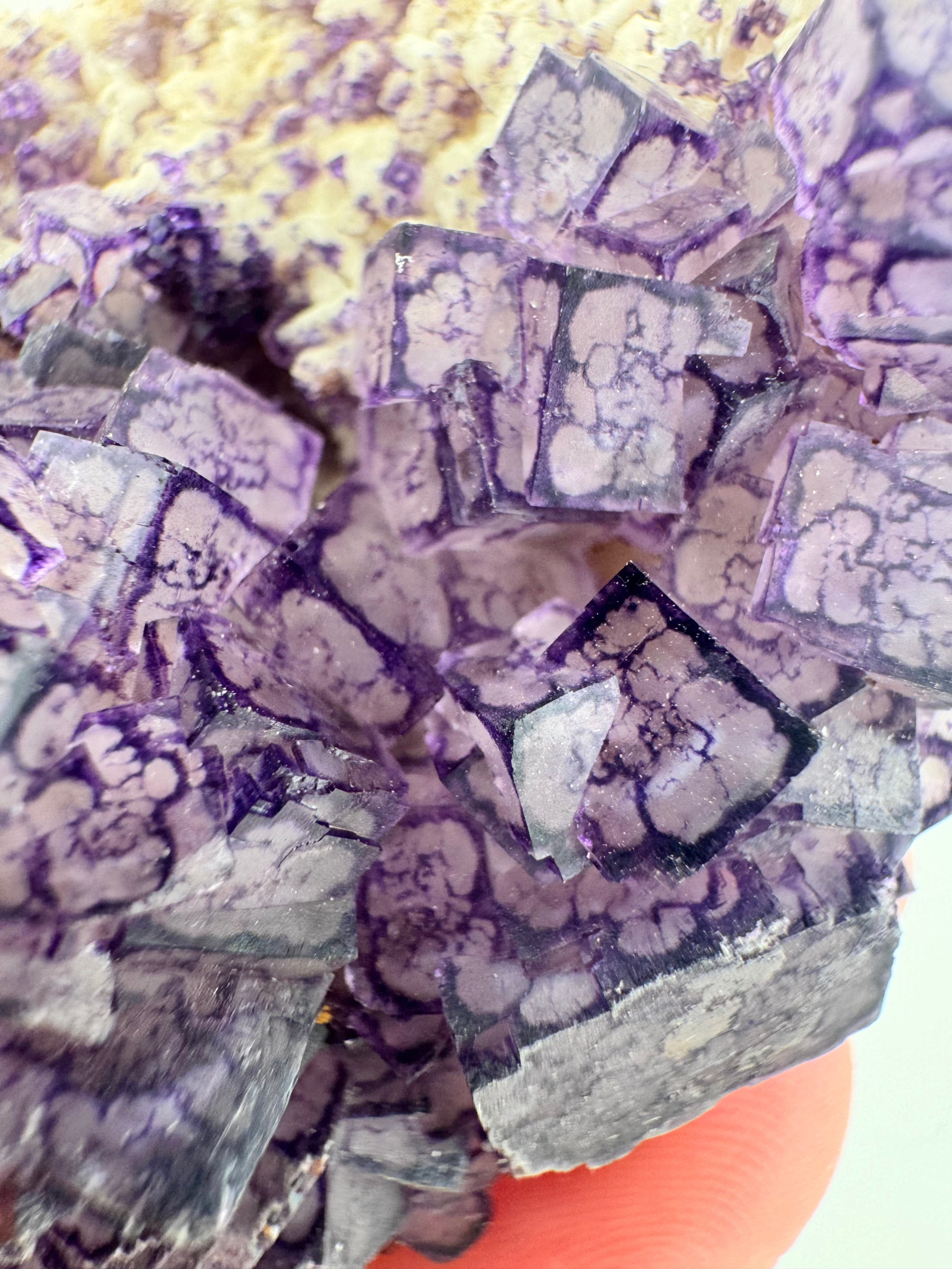 Purple QR Fluorite with Barite | Qinglong Mine, Guizhou, China