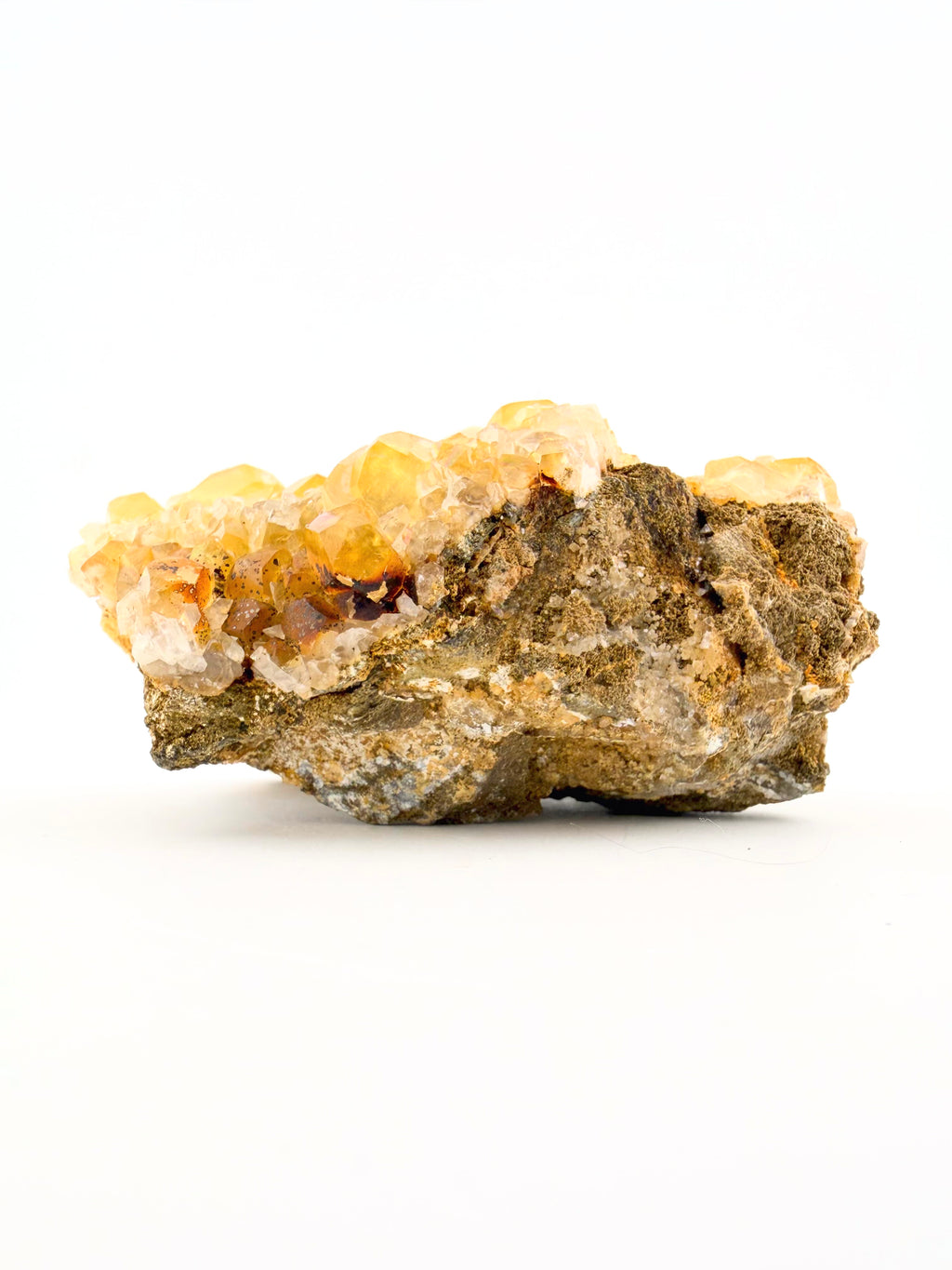Iridescent Honey Calcite Cluster