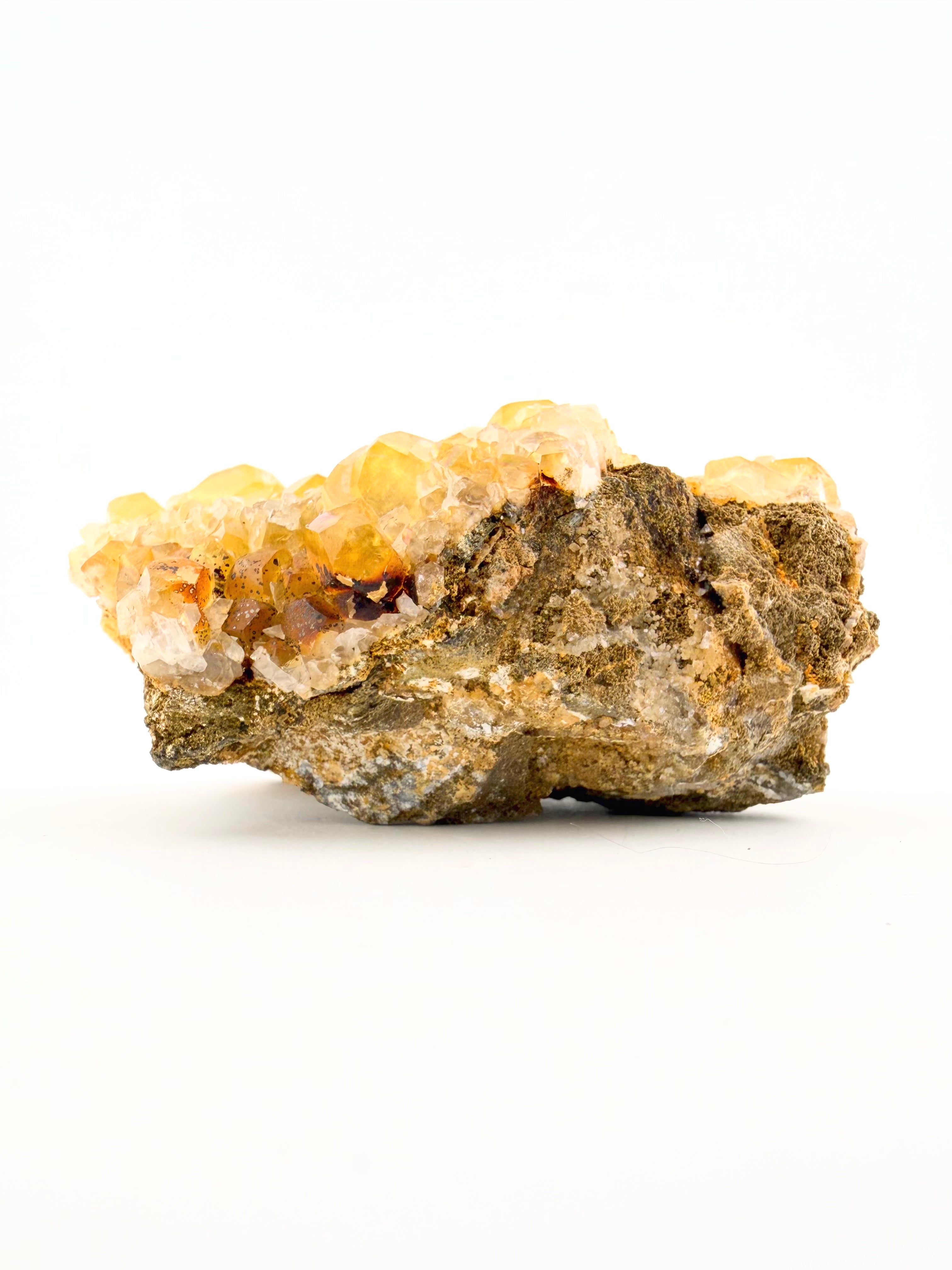Iridescent Honey Calcite Cluster