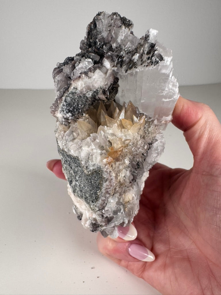 Selenite and Dog Tooth Calcite