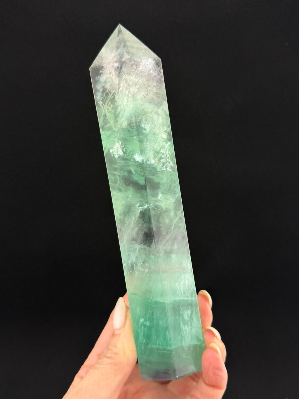 Green and Lavendar Fluorite obelisk