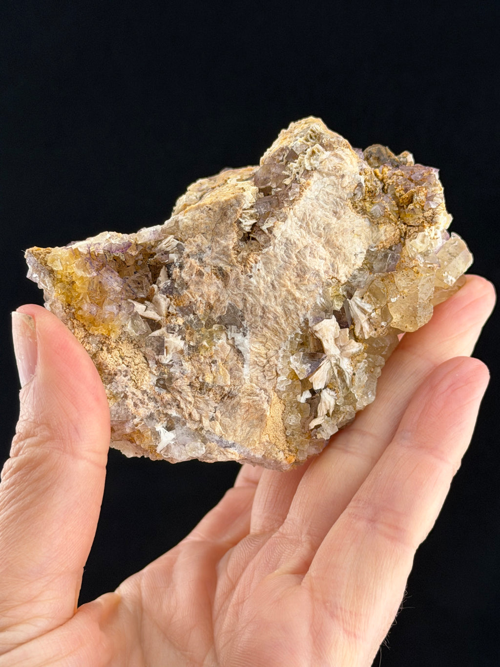 Fluorite and Barite with Goethite Pseudomorphs after Pyrite, North Yorkshire, England