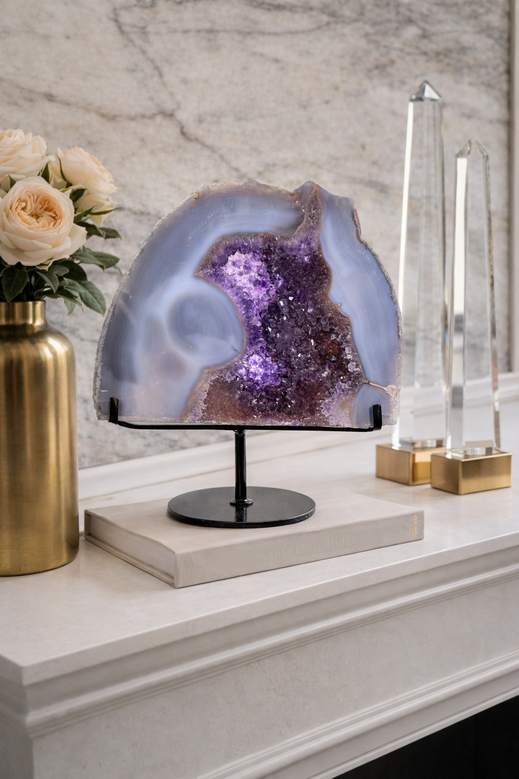 Amethyst Geode Slice from Brazil