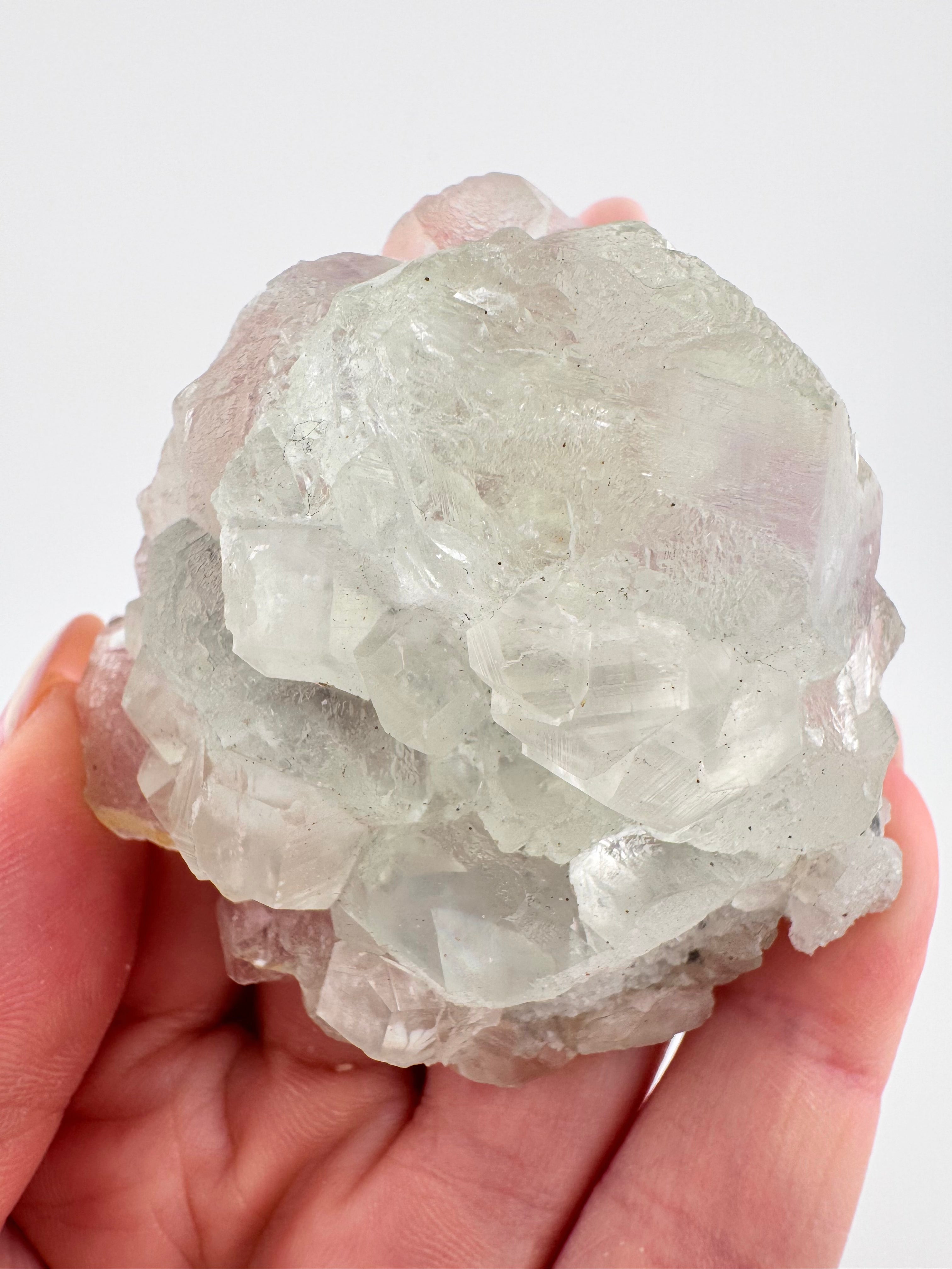 Green Fluorite with Benz Calcite from Fujian