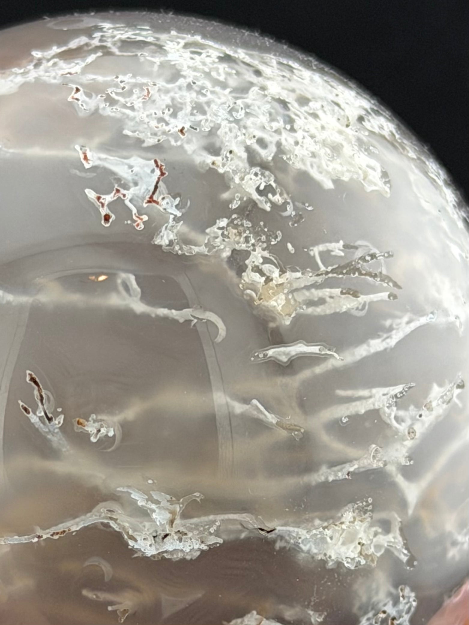 Moss Agate Sphere (chalcedony with dendritic inclusions)