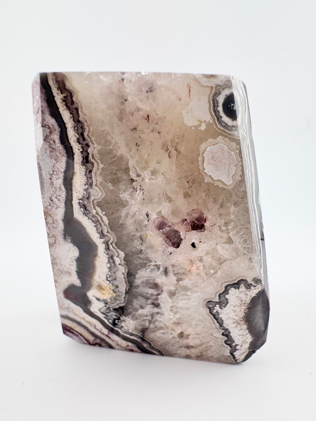 Red Mexico Lace Agate with Quartz Freeform
