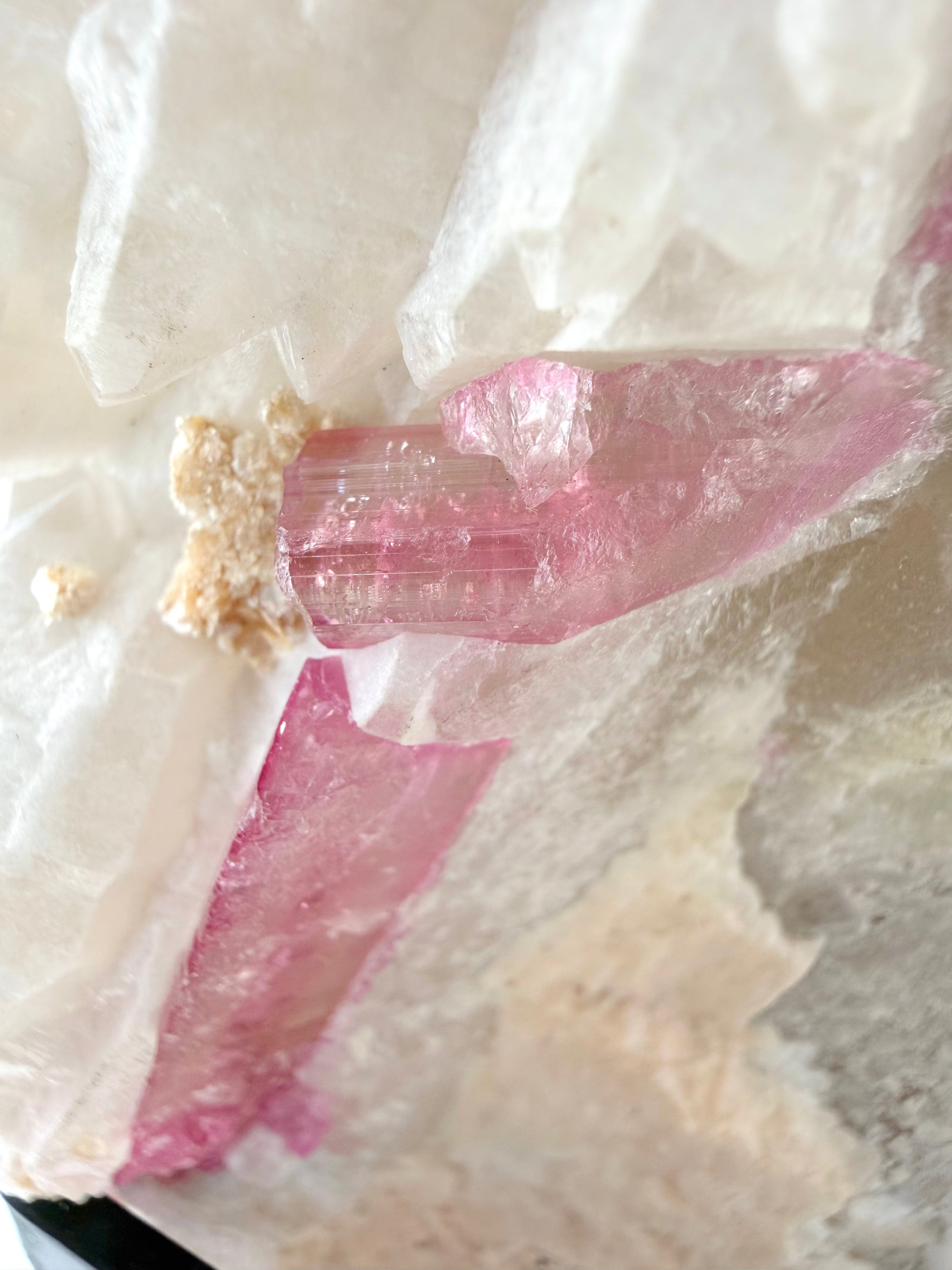 Elestial Quartz with Watermelon Tourmaline