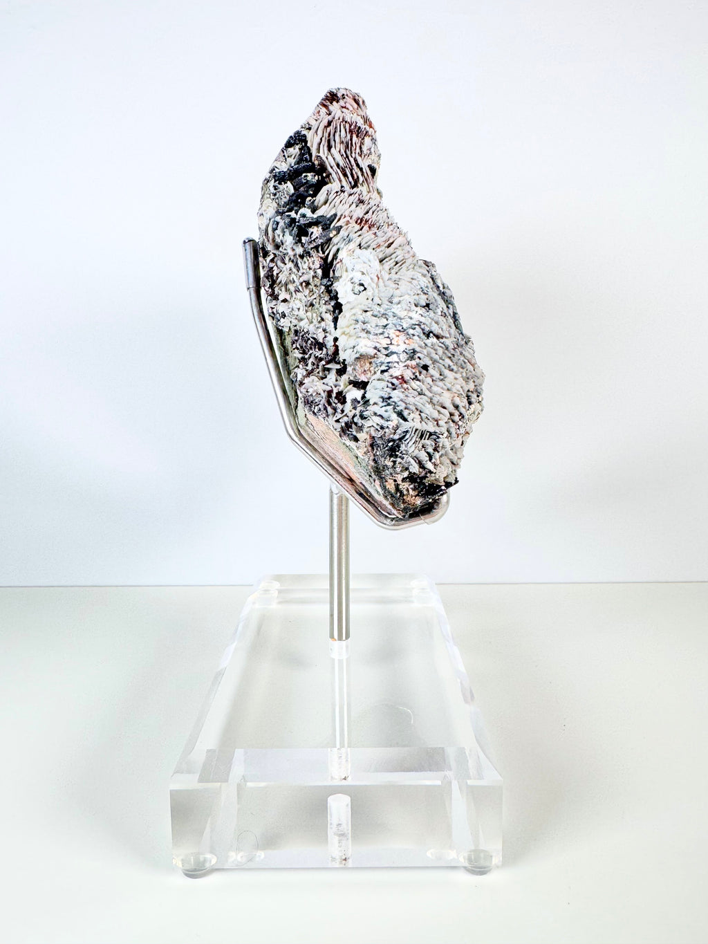 Black and Red Quartz, Petal Calcite and Pyrite