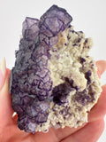 Purple QR Fluorite with Barite | Qinglong Mine, Guizhou, China