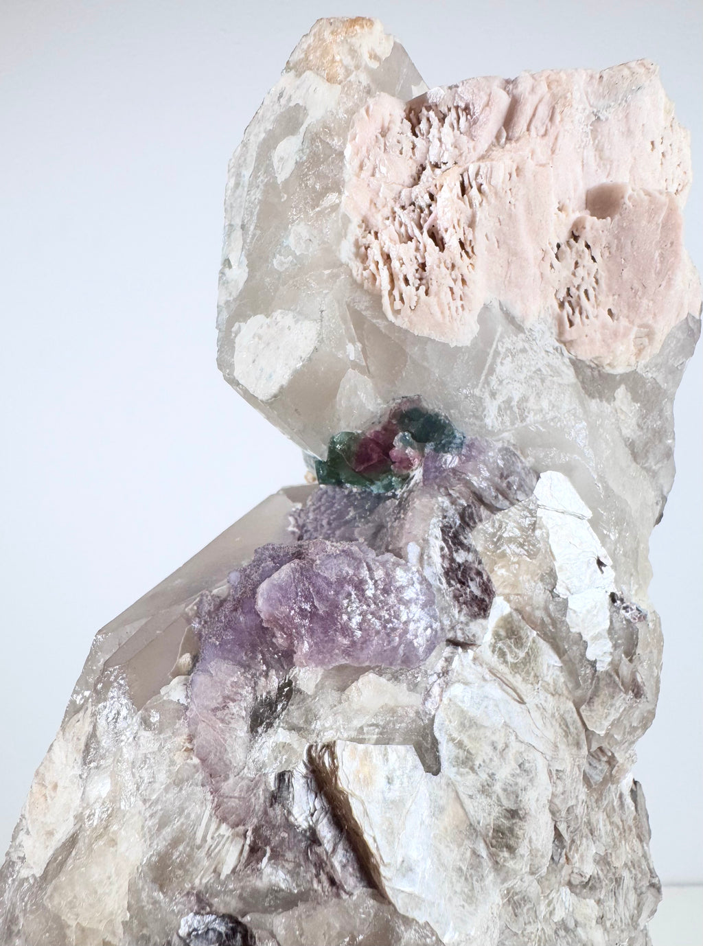 Watermelon Tourmaline in Lepidolite & Quartz Matrix