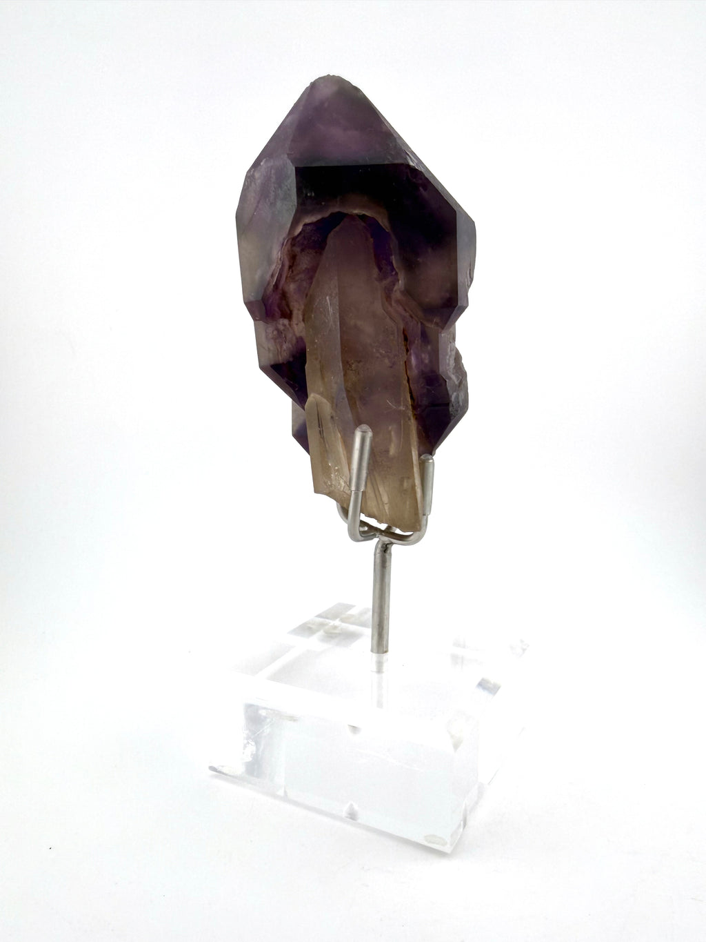 Phantom Elestial Amethyst over Quartz