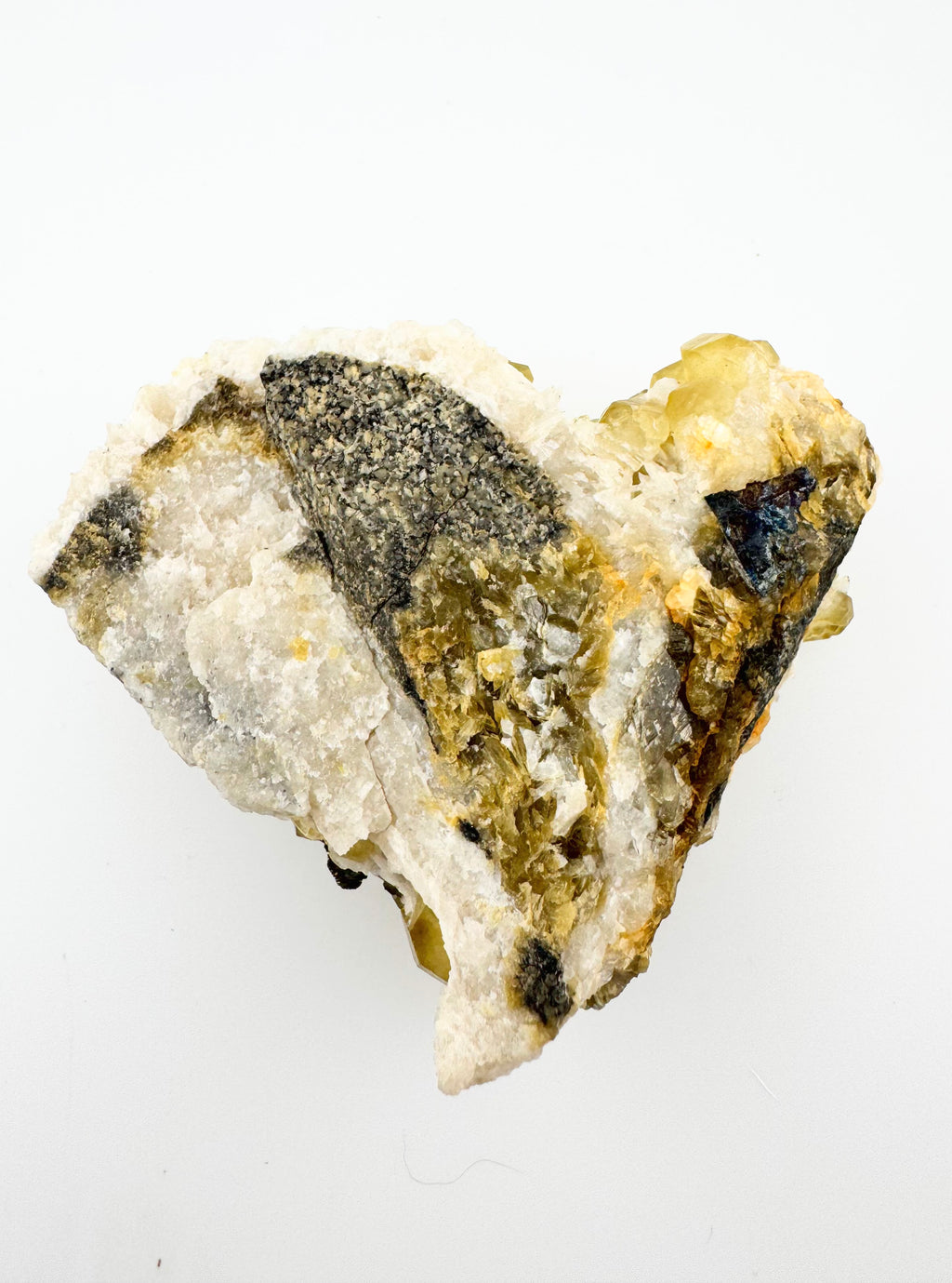 Yellow Benz Calcite with Dolomite and Pyrite
