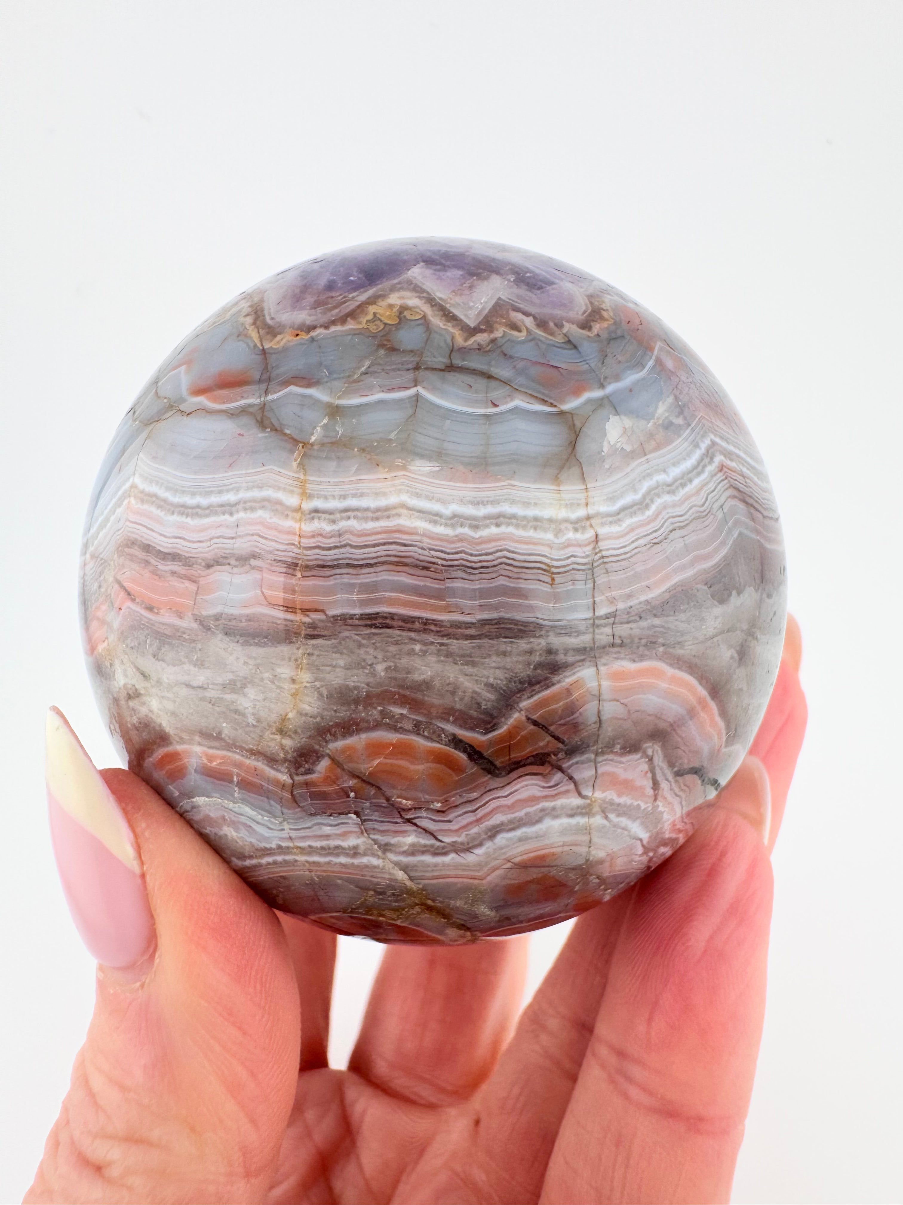 Banded Amethyst Agate Sphere