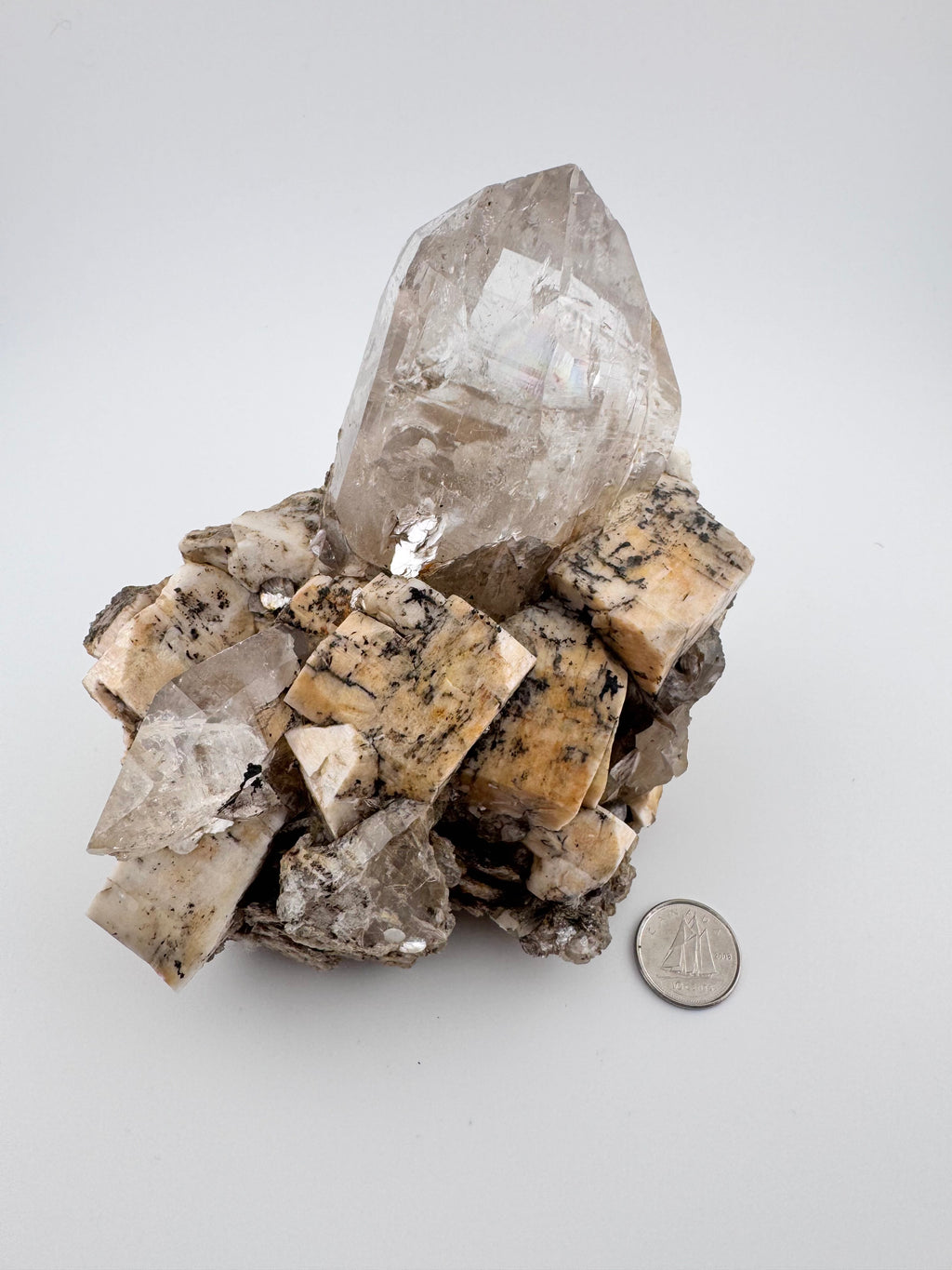Himalaya Quartz and Golden Mica on Feldspar