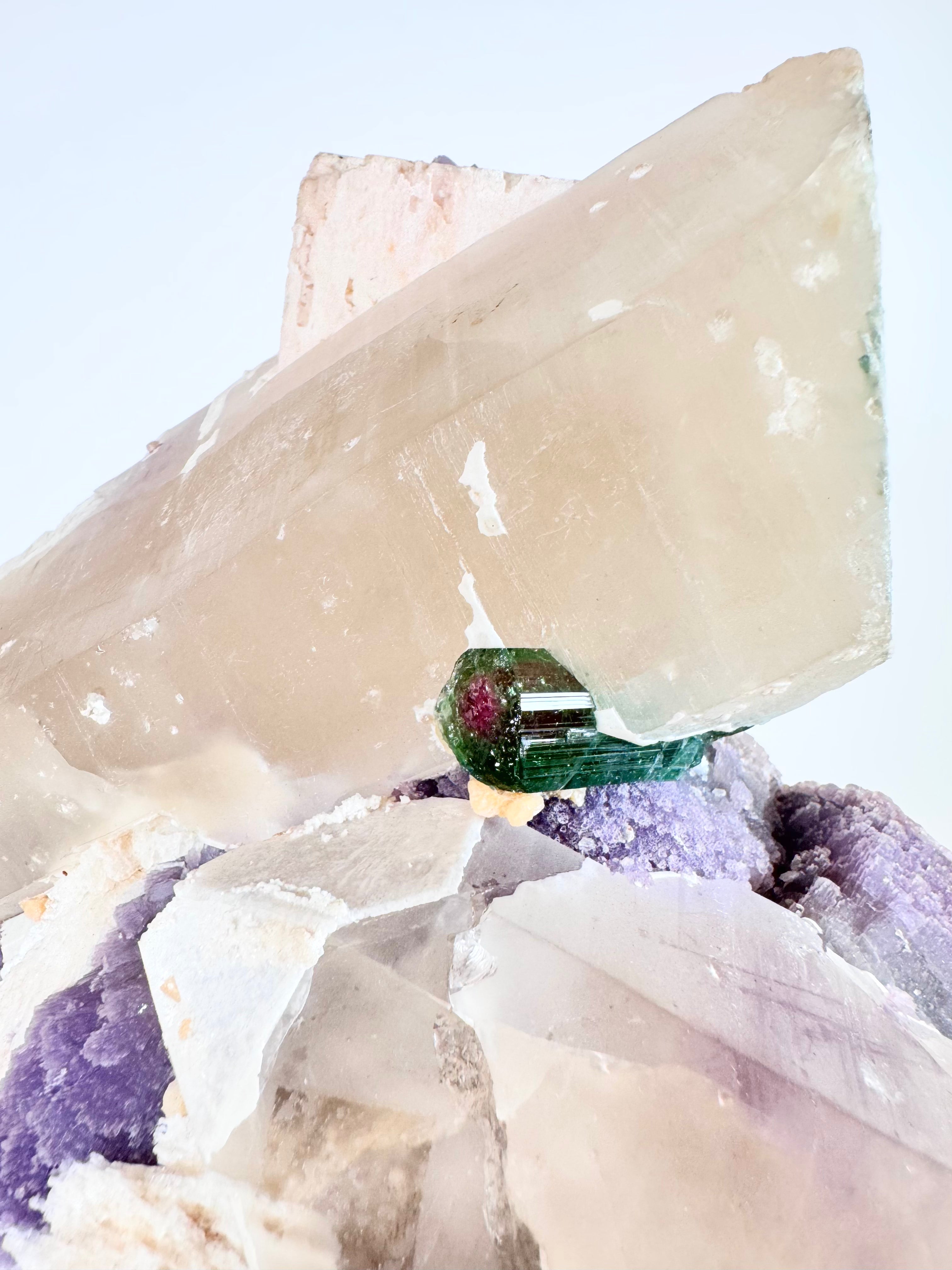 Watermelon Tourmaline in Lepidolite & Quartz Matrix