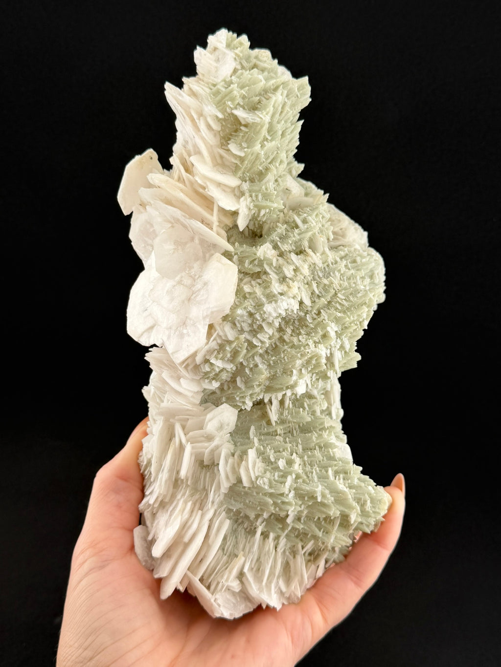 Green Feather and White Petal Calcite, Inner Mongolia