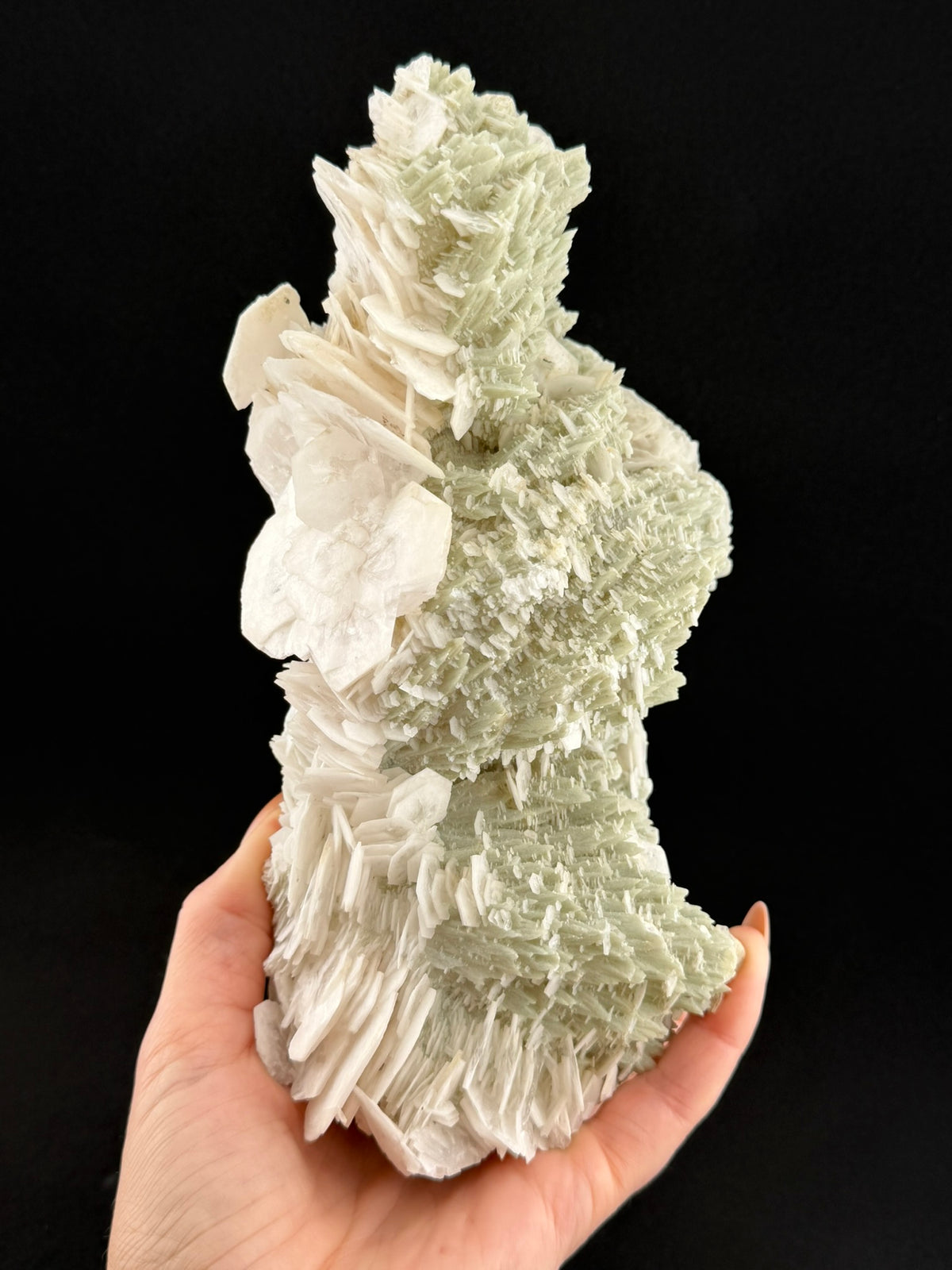 Green Feather and White Petal Calcite, Inner Mongolia