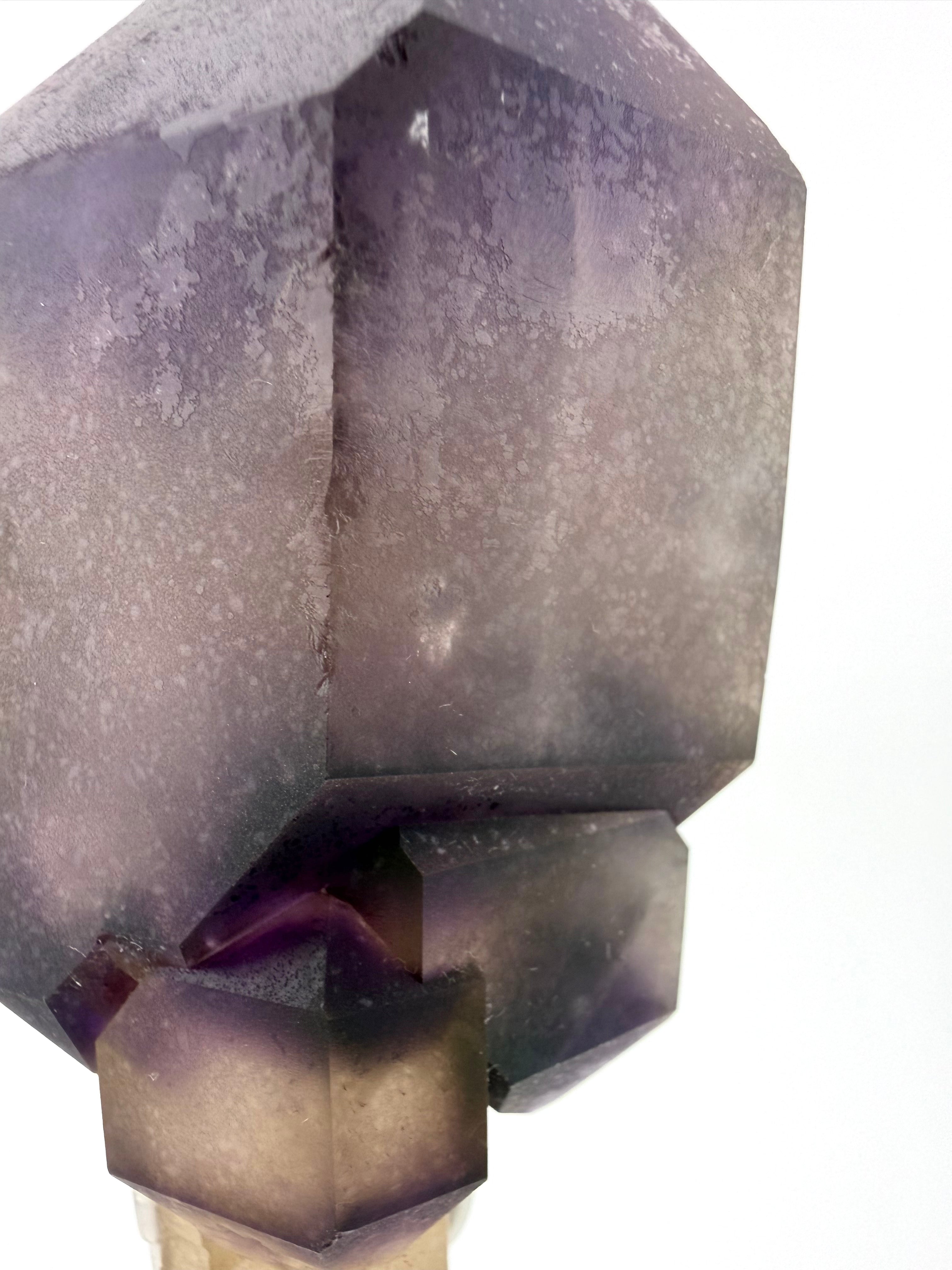 Phantom Elestial Amethyst over Quartz