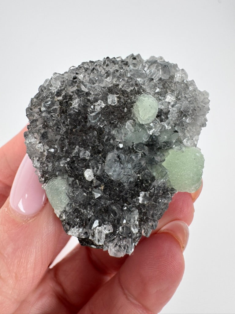 Prehnite with Clear Quartz