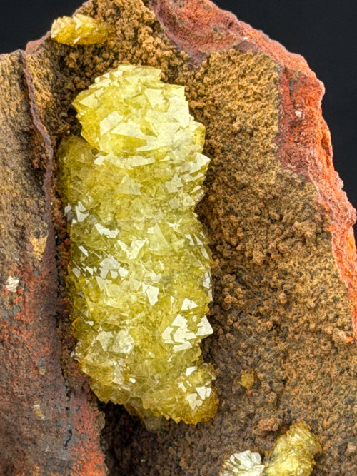 Adamite and Calcite on Limonite, Mexico