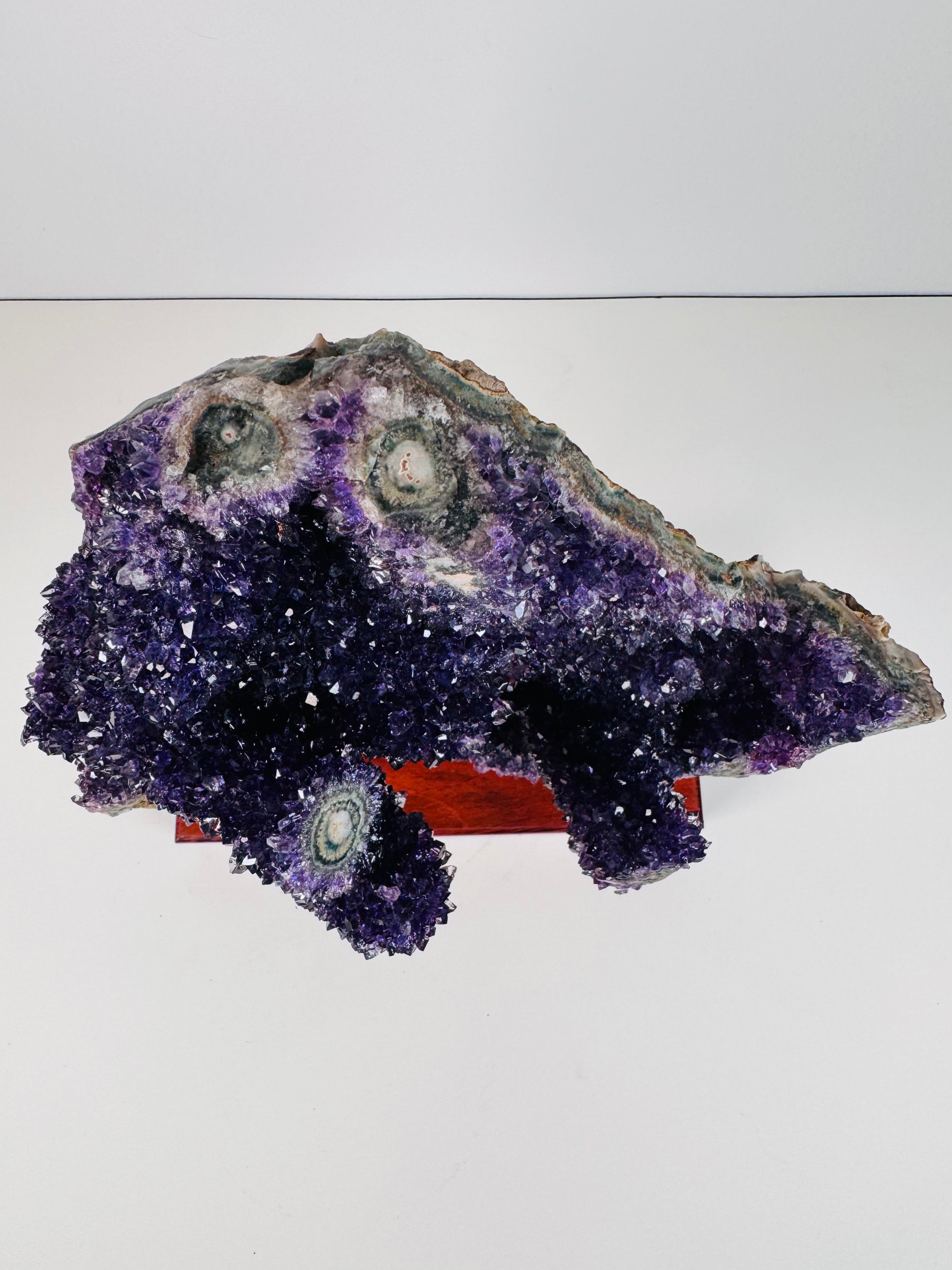 Amethyst with Orbicular Agate Eyes, from Brazil