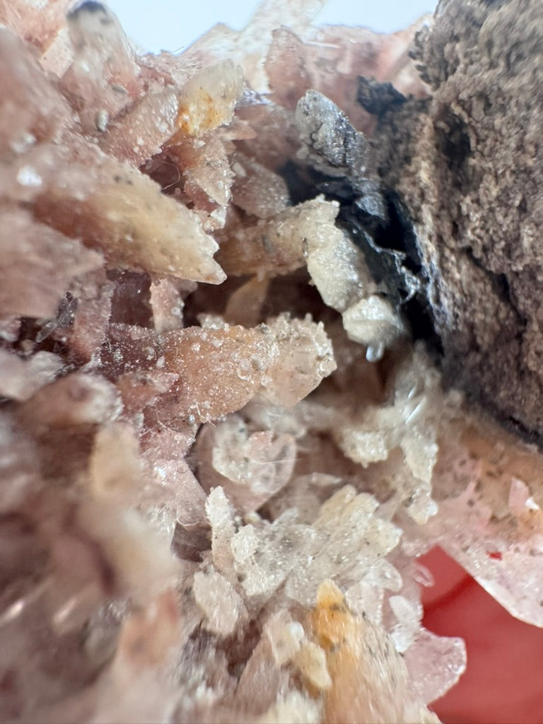 Pink Selenite, Feldspar and Black Tourmaline