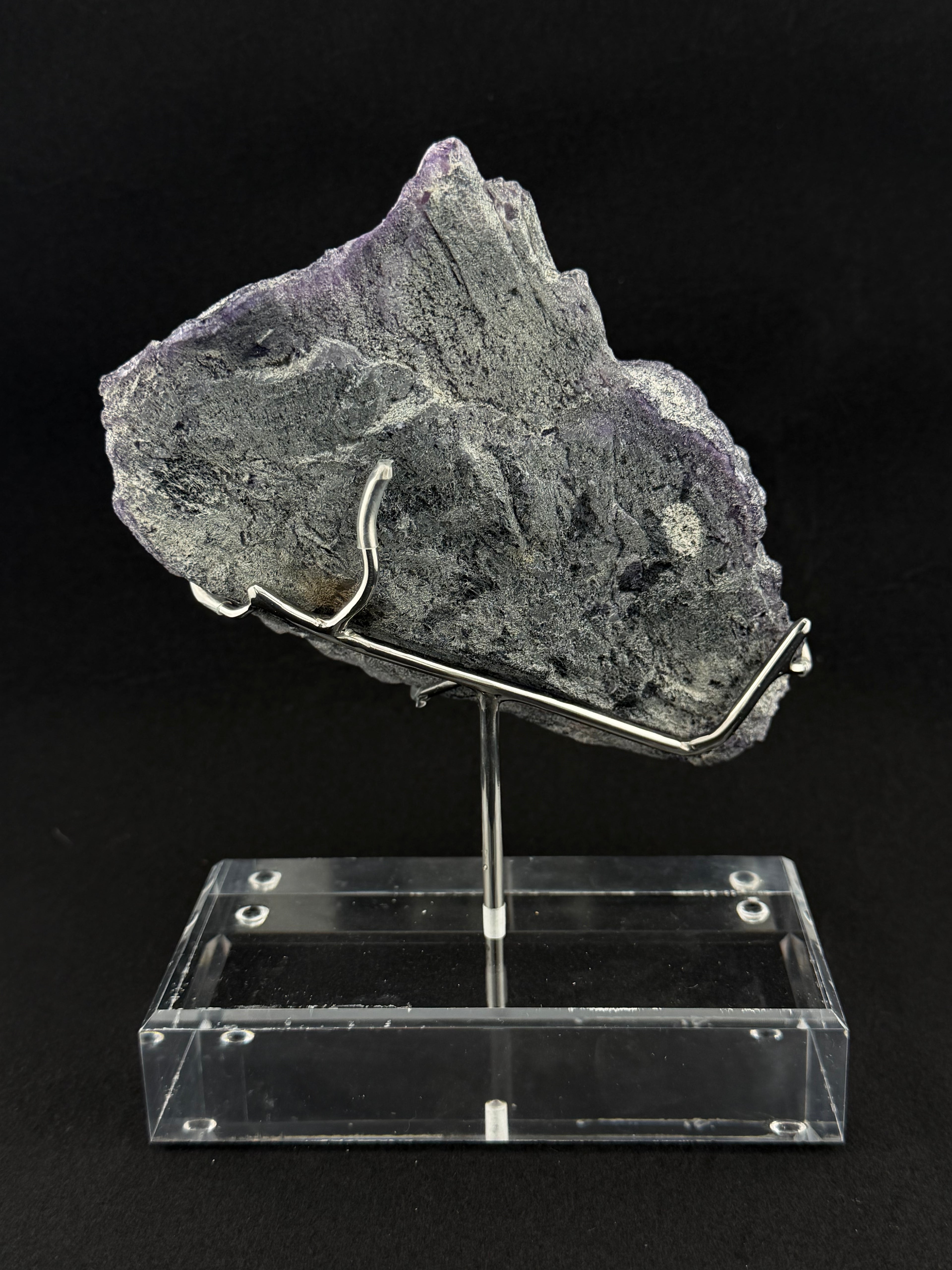 Purple Fluorite Specimen on Custom Stand – Henan, China