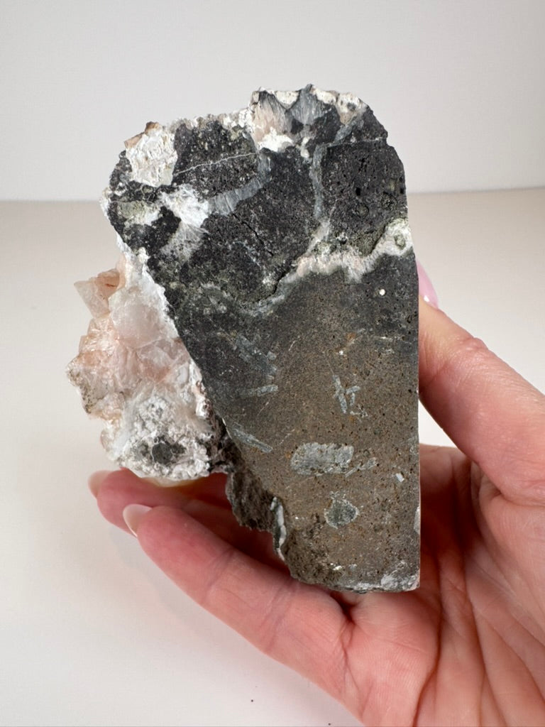 Green Apophyllite with Peach Stilbite