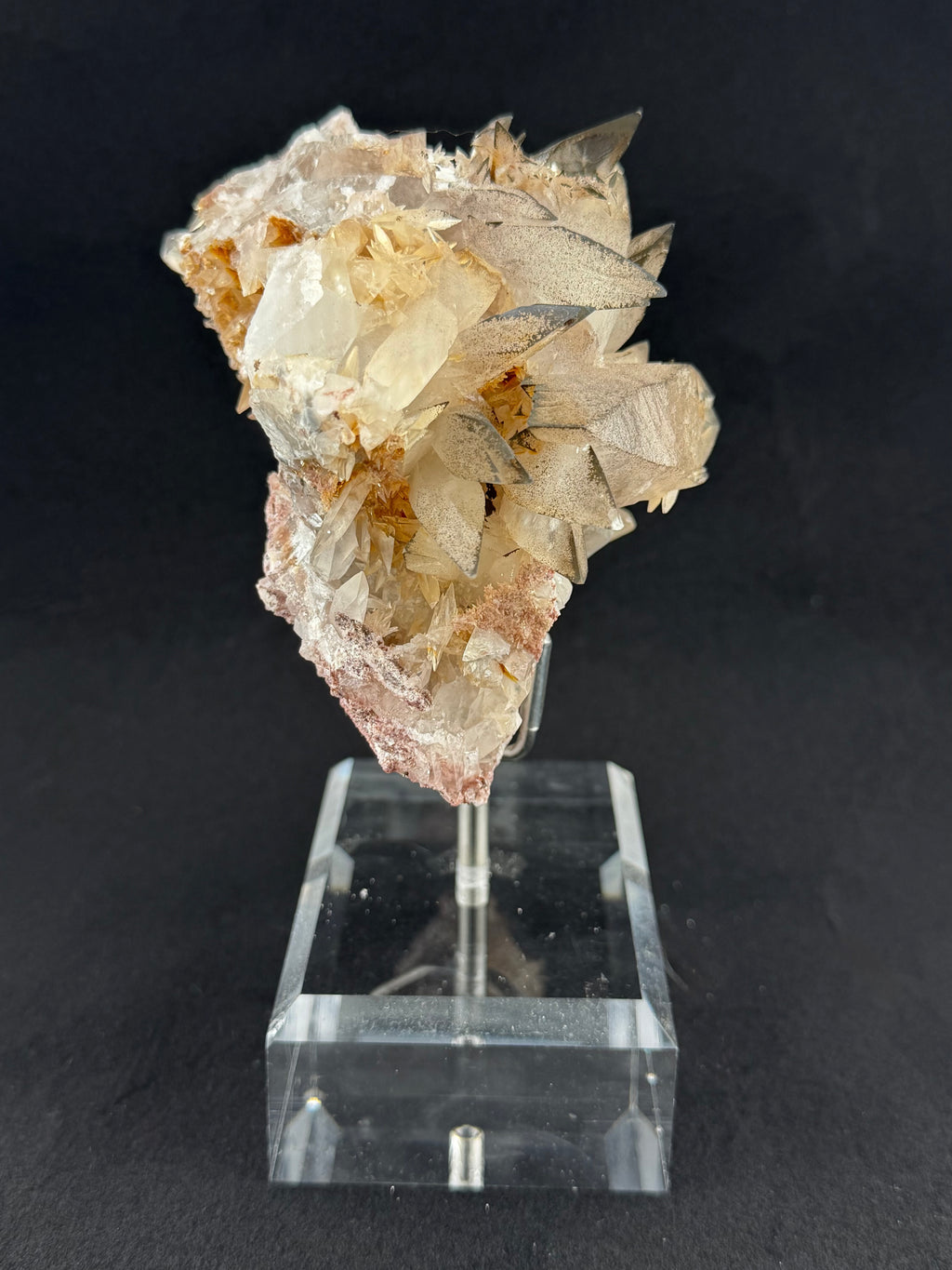 Black Tip Calcite Cluster – Leiping Mine, Hunan, China